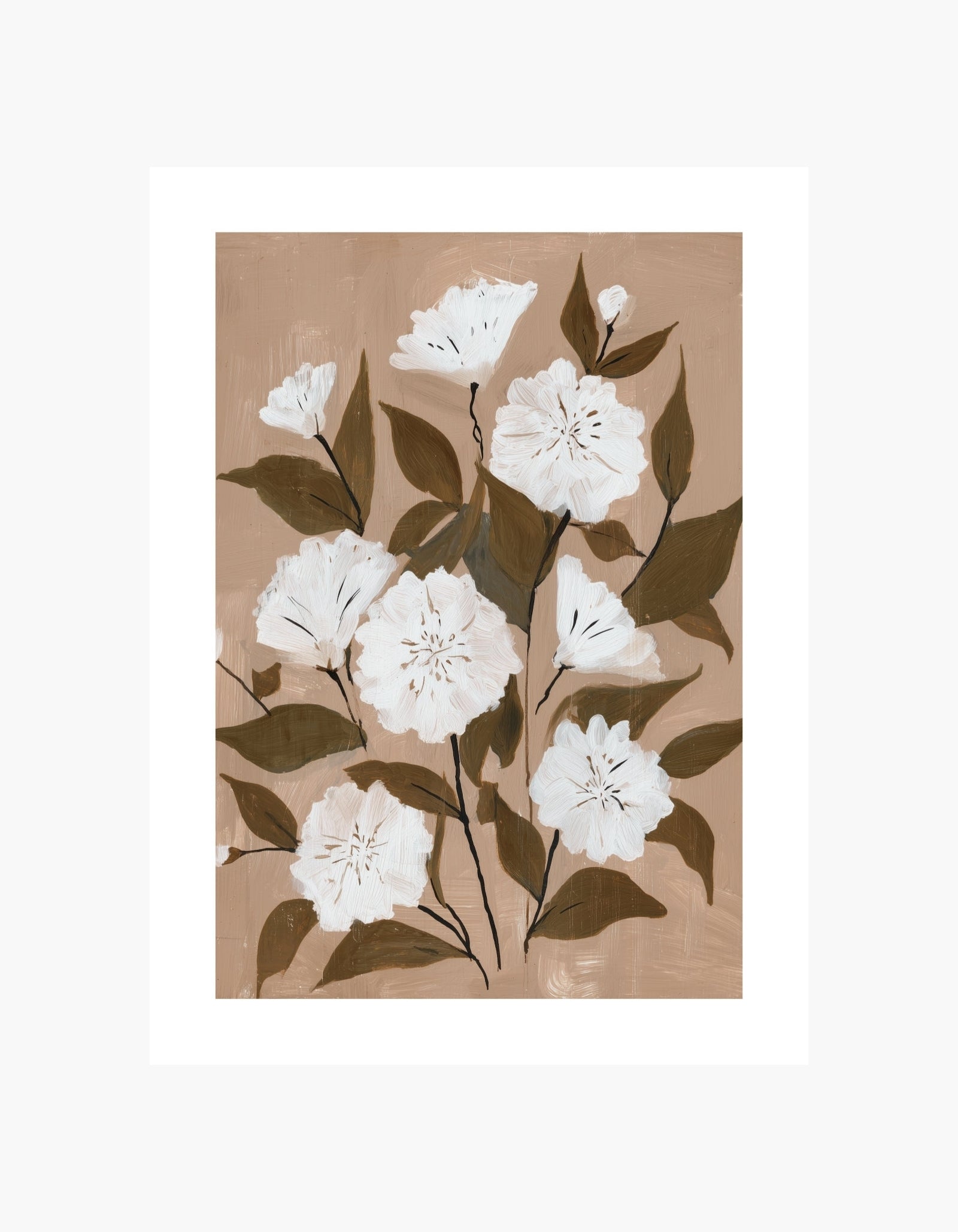 Plakat med hvide blomster