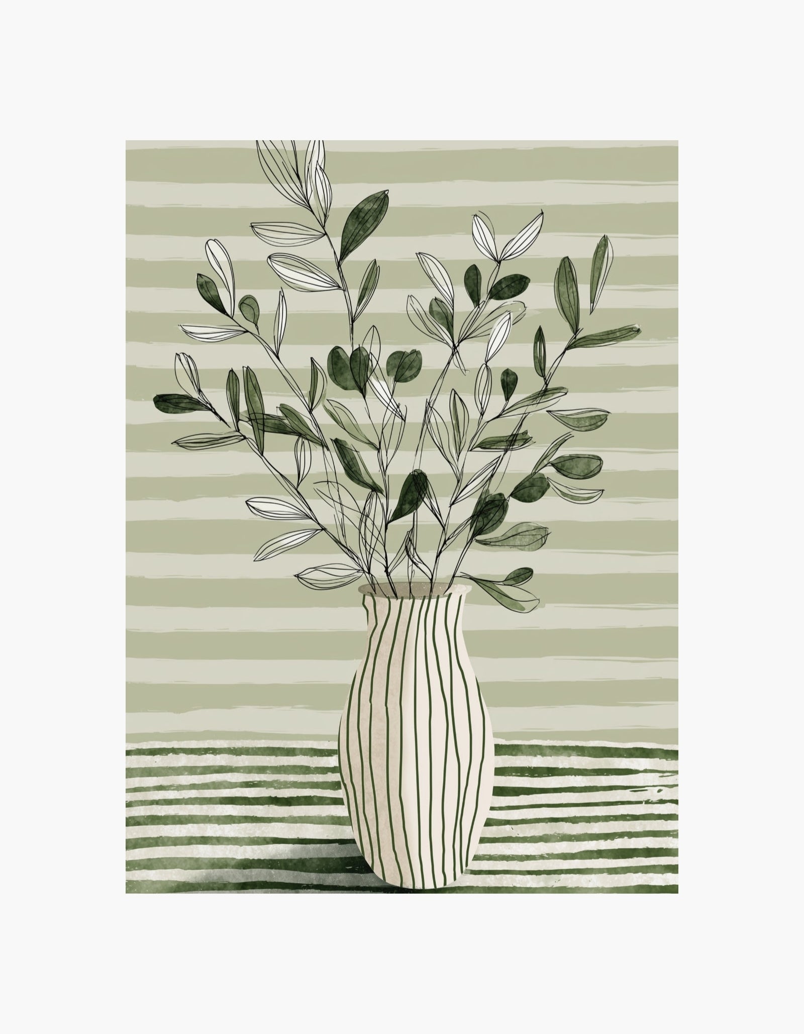 Plakat med stribet vase
