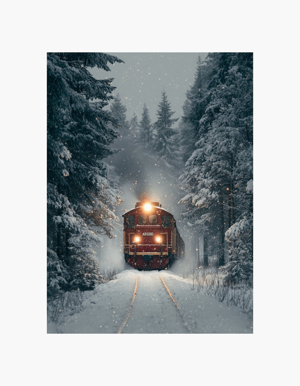 Plakat med juletog