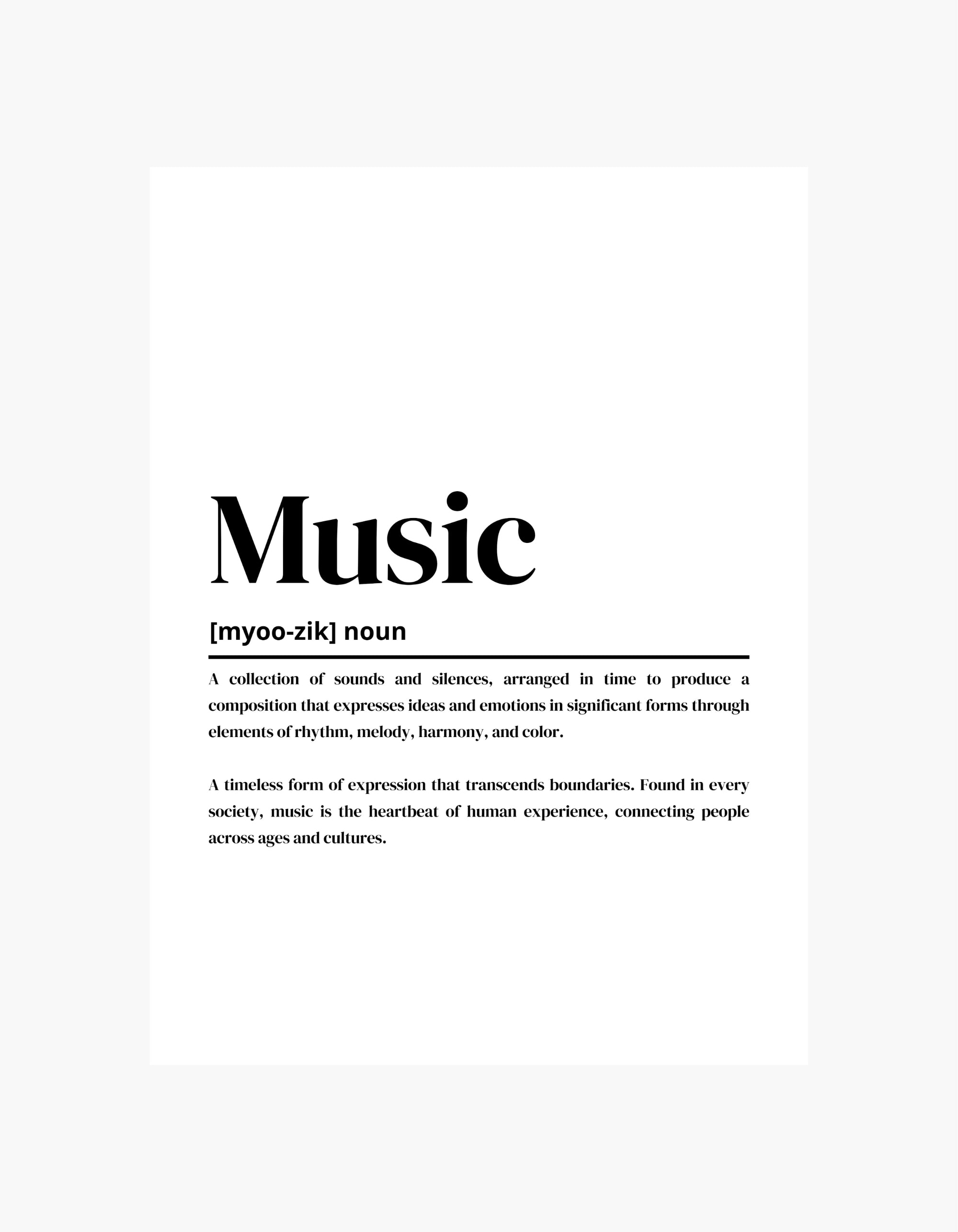 Plakat med musikdefinitioner