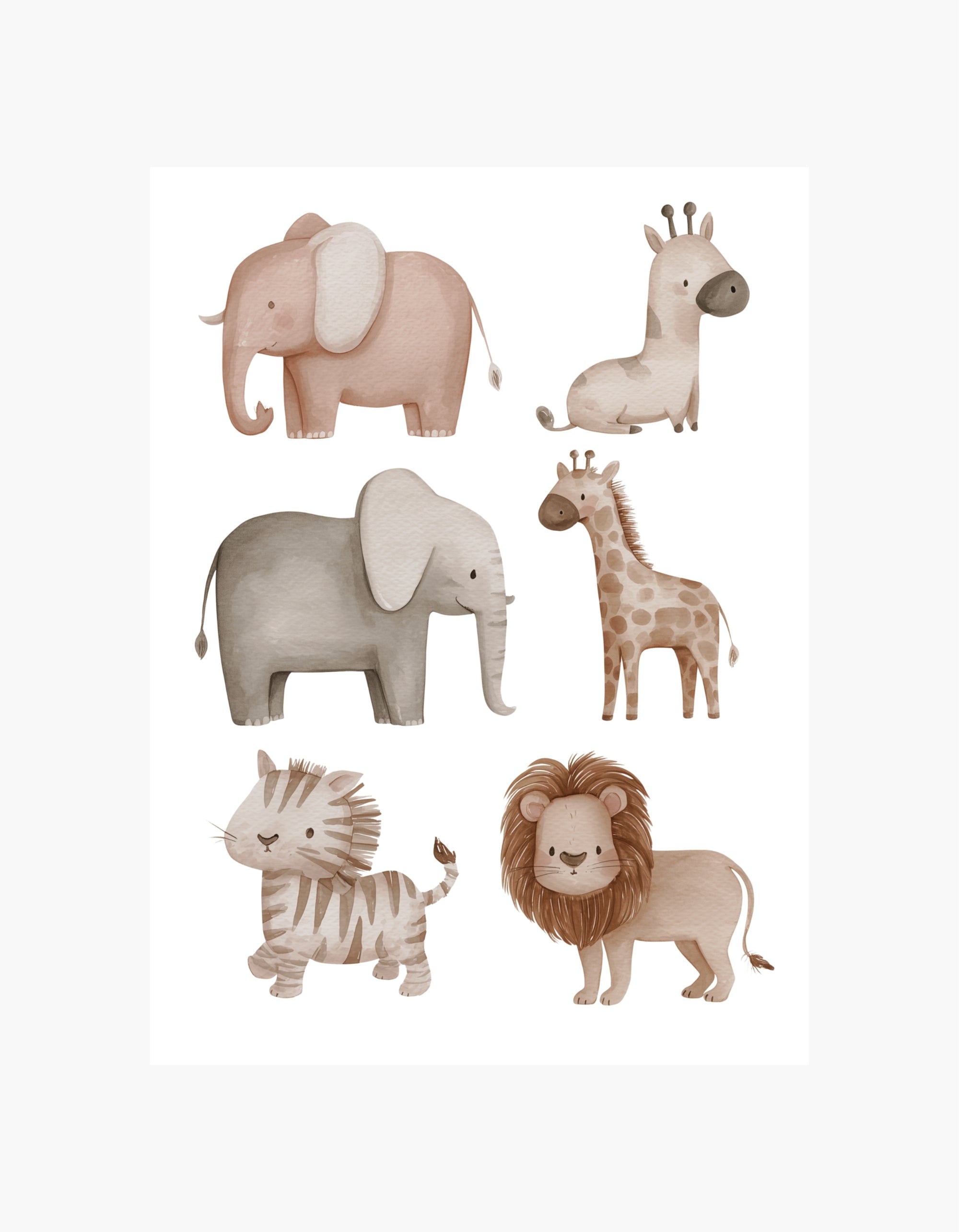 Plakat med små safarivenner