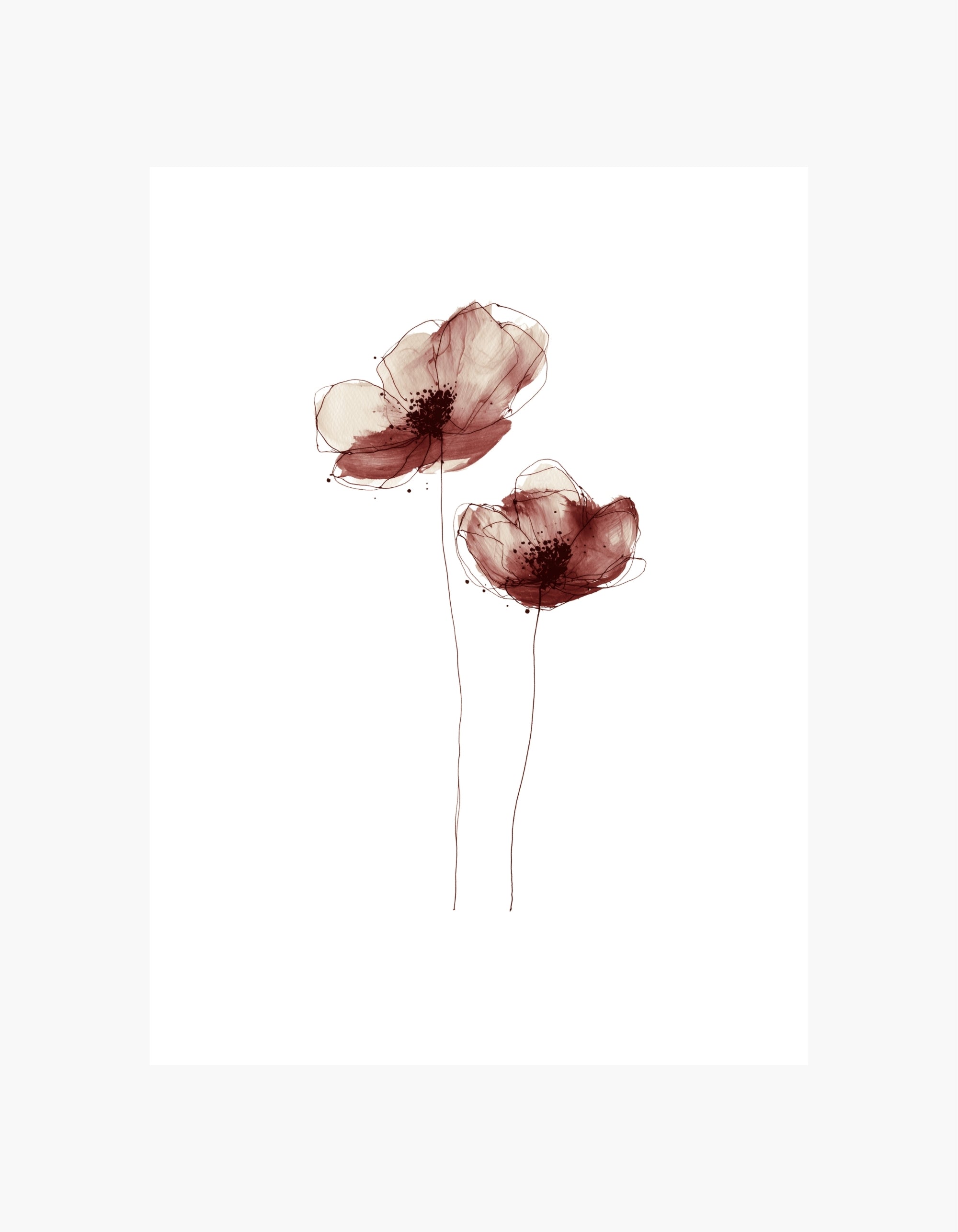 Plakat med blomster i akvarel