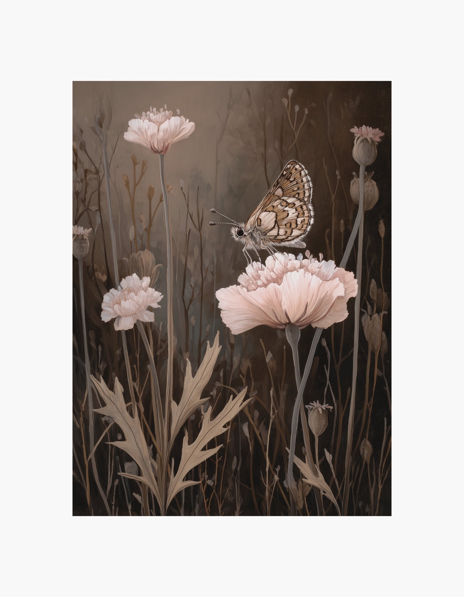 Sommerfugl i blomst-plakat