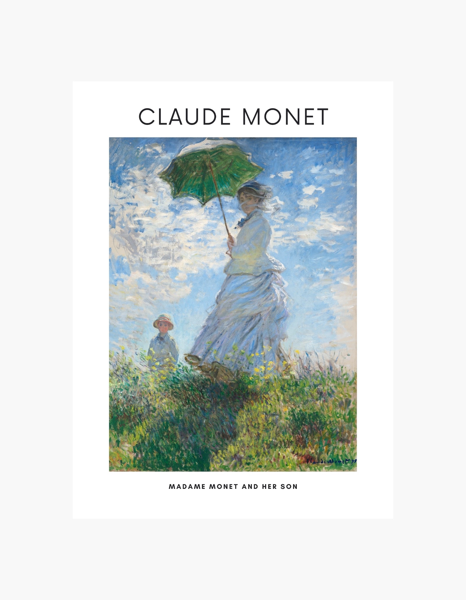 Monet Madame Monet og hendes søn Plakat