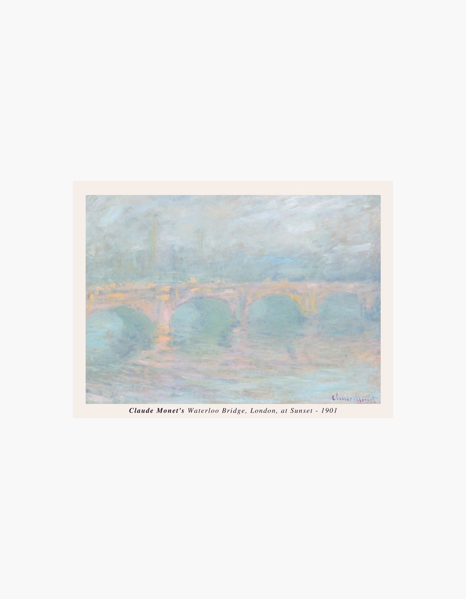 Monet Waterloo Bridge, London, ved solnedgang Plakat