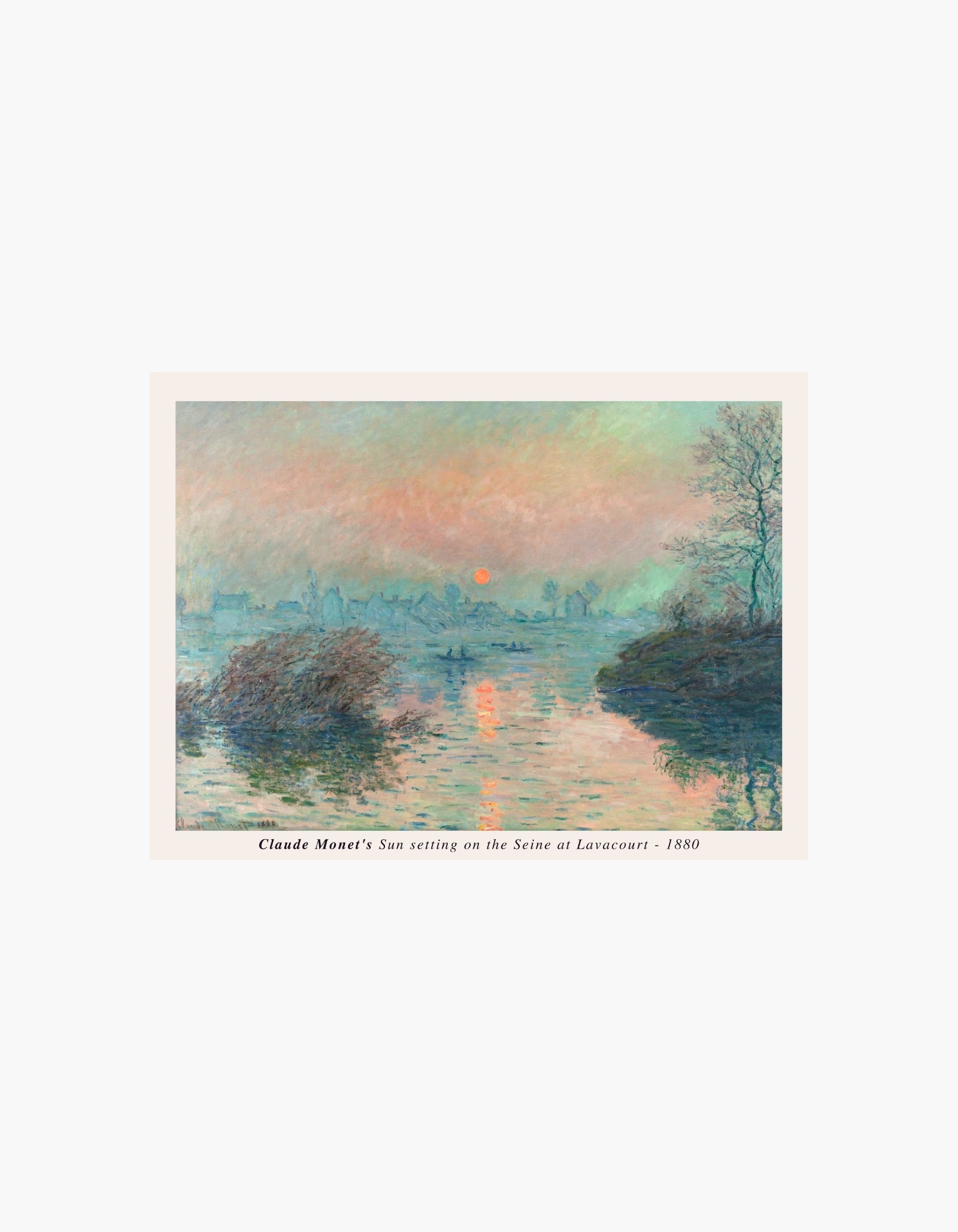 Monet Solnedgang på Seinen ved Lavacourt Poster