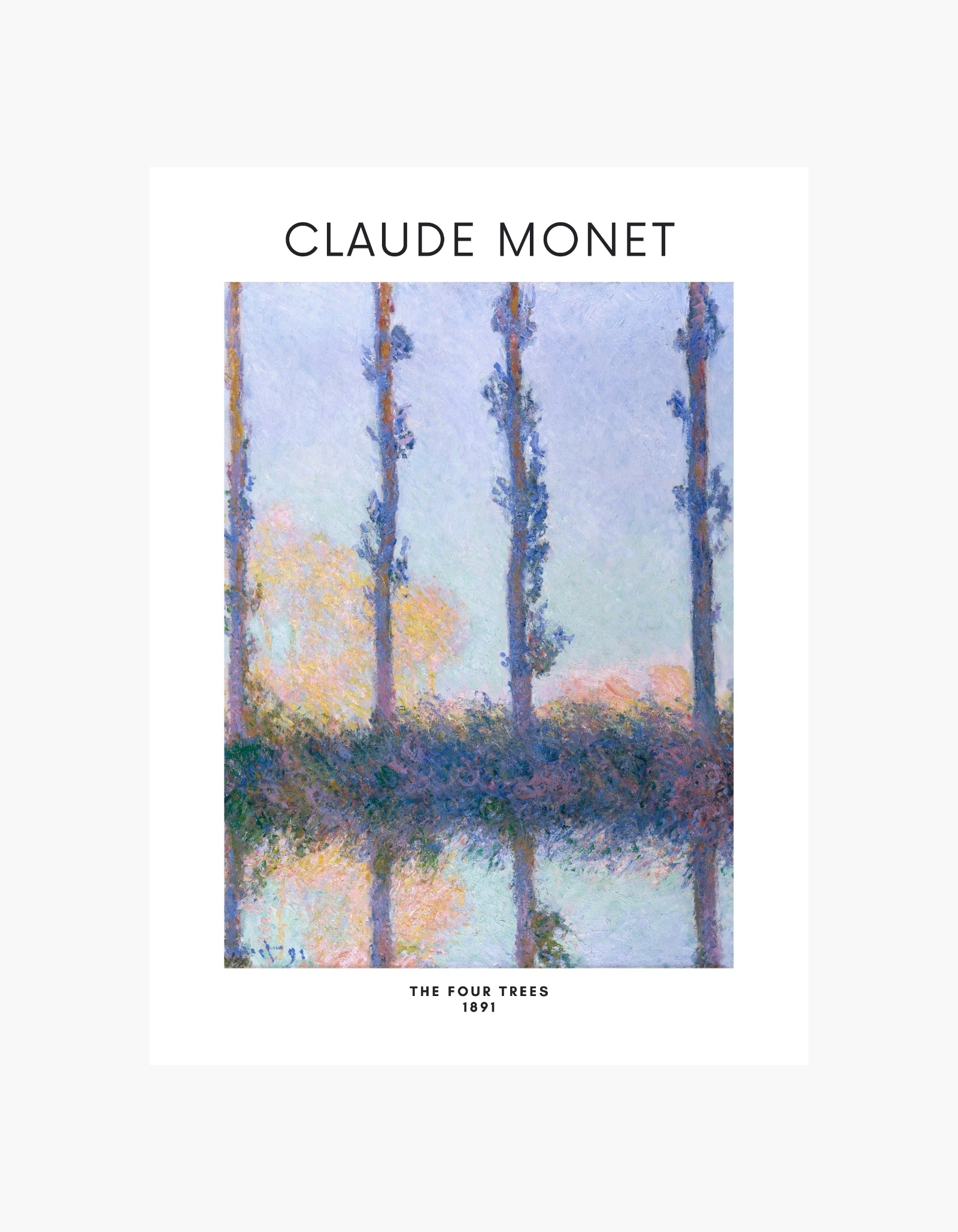 Monet De fire træer plakat