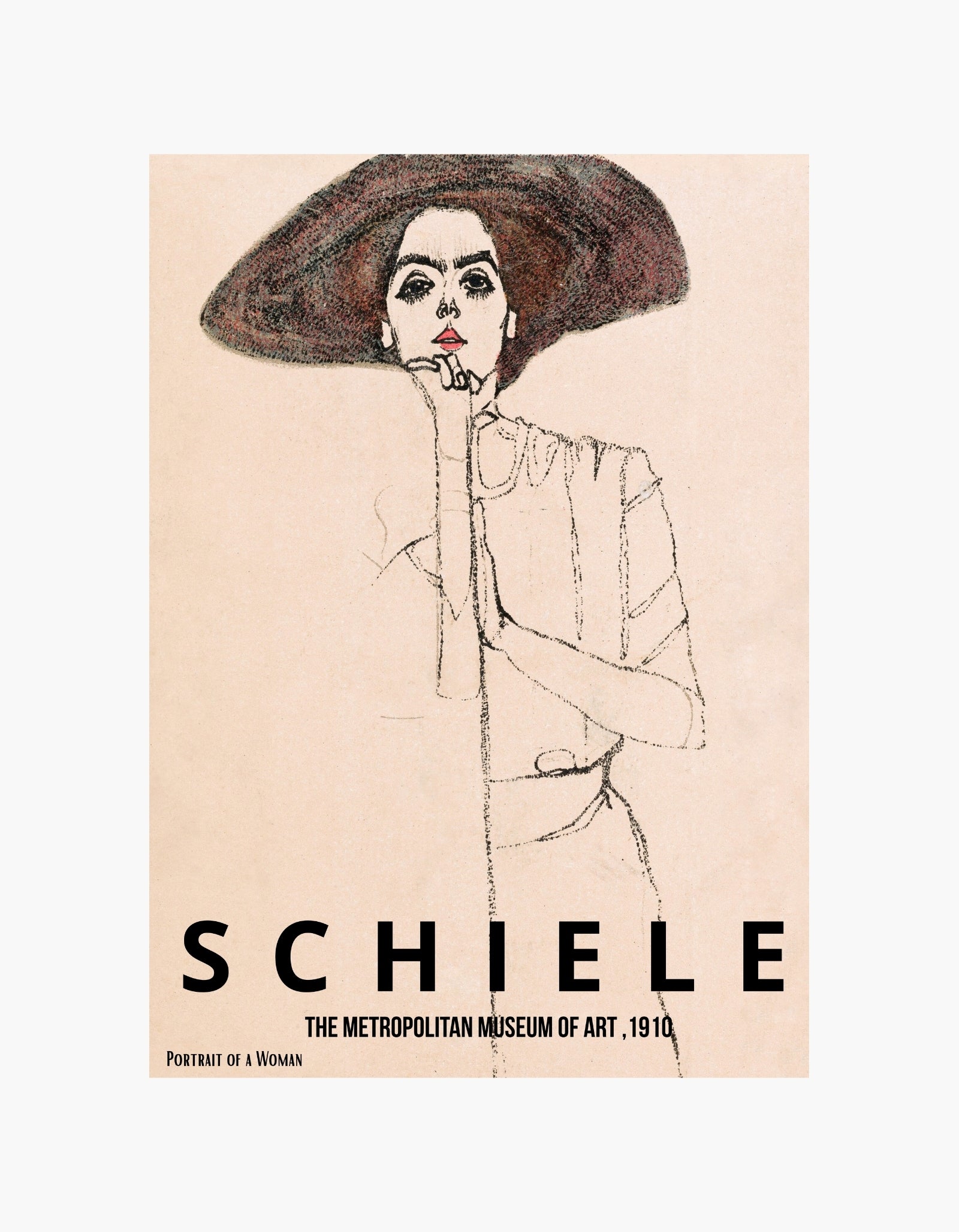 Egon Schiele Portræt af en kvinde Plakat