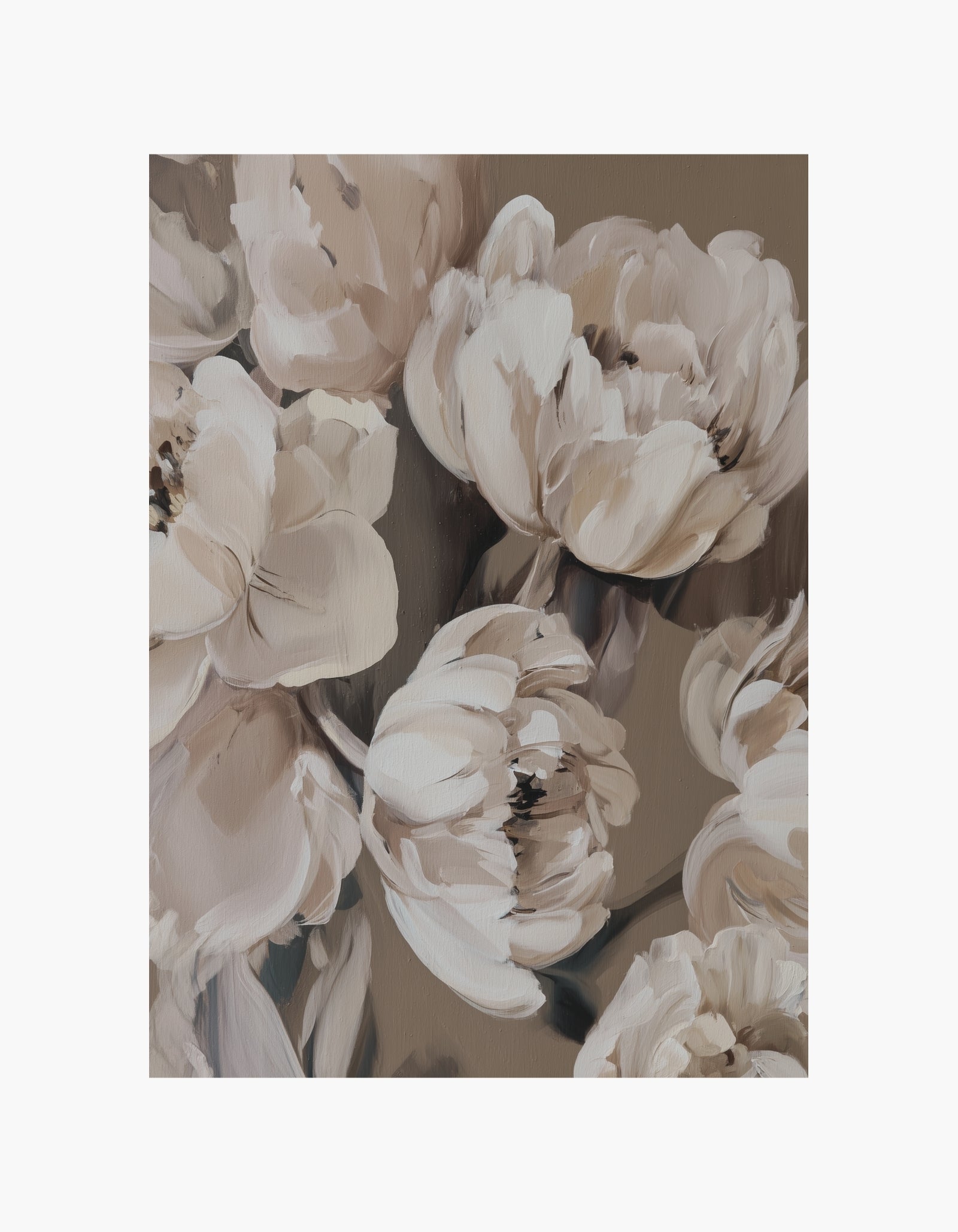 Plakat med bløde elfenbensblomster