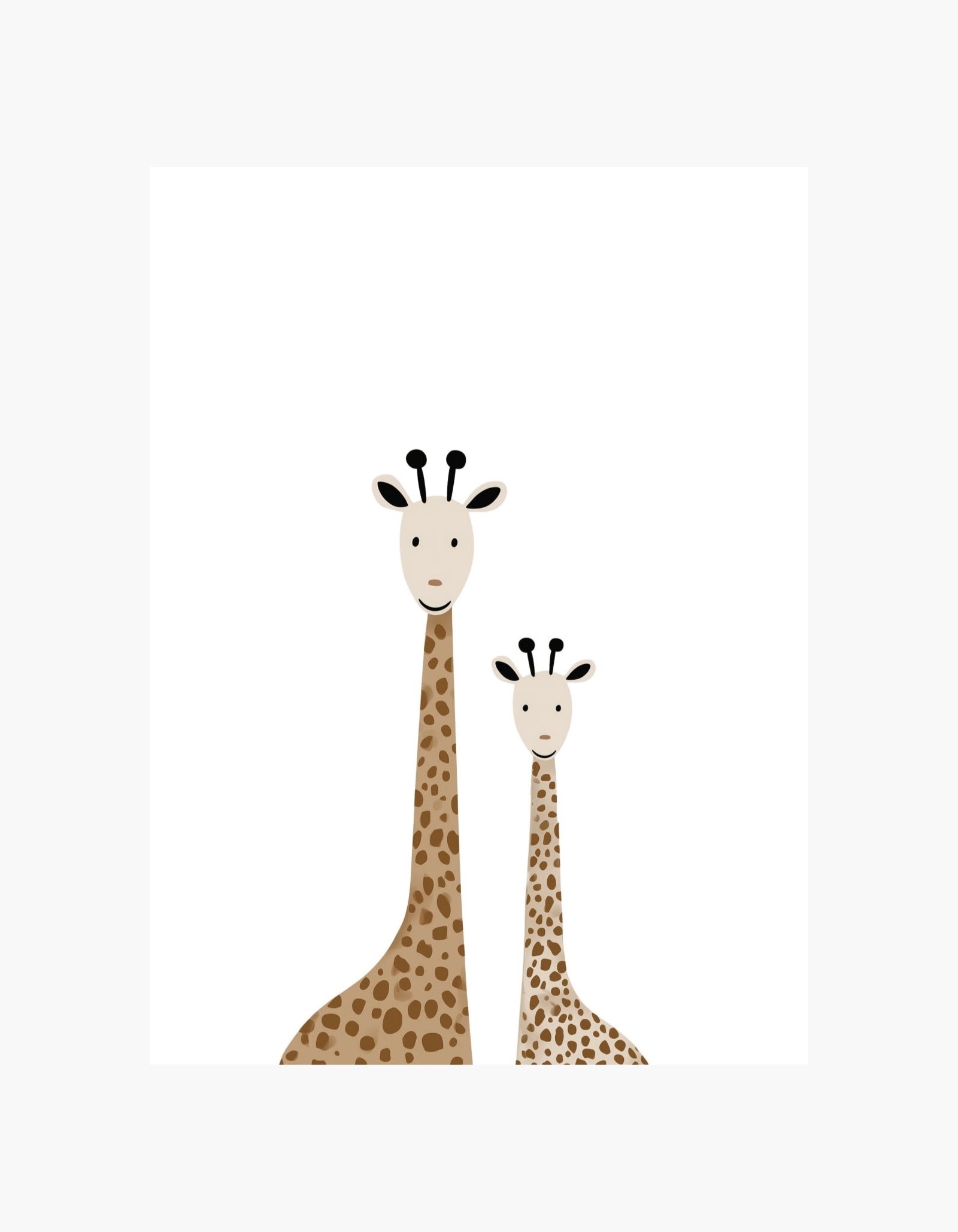 Plakat med giraffamilie