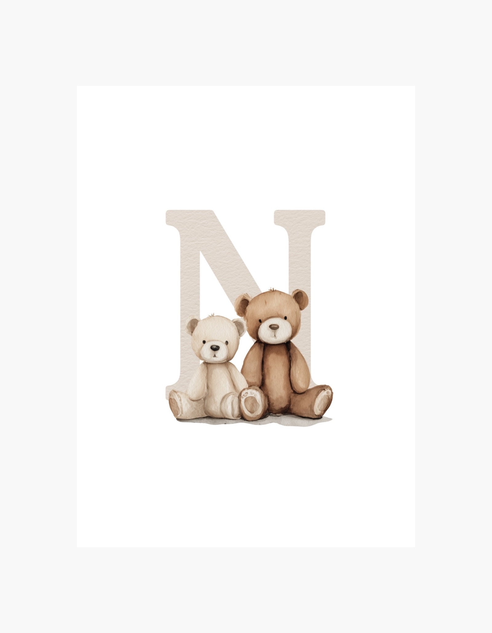 Teddy bogstav N plakat