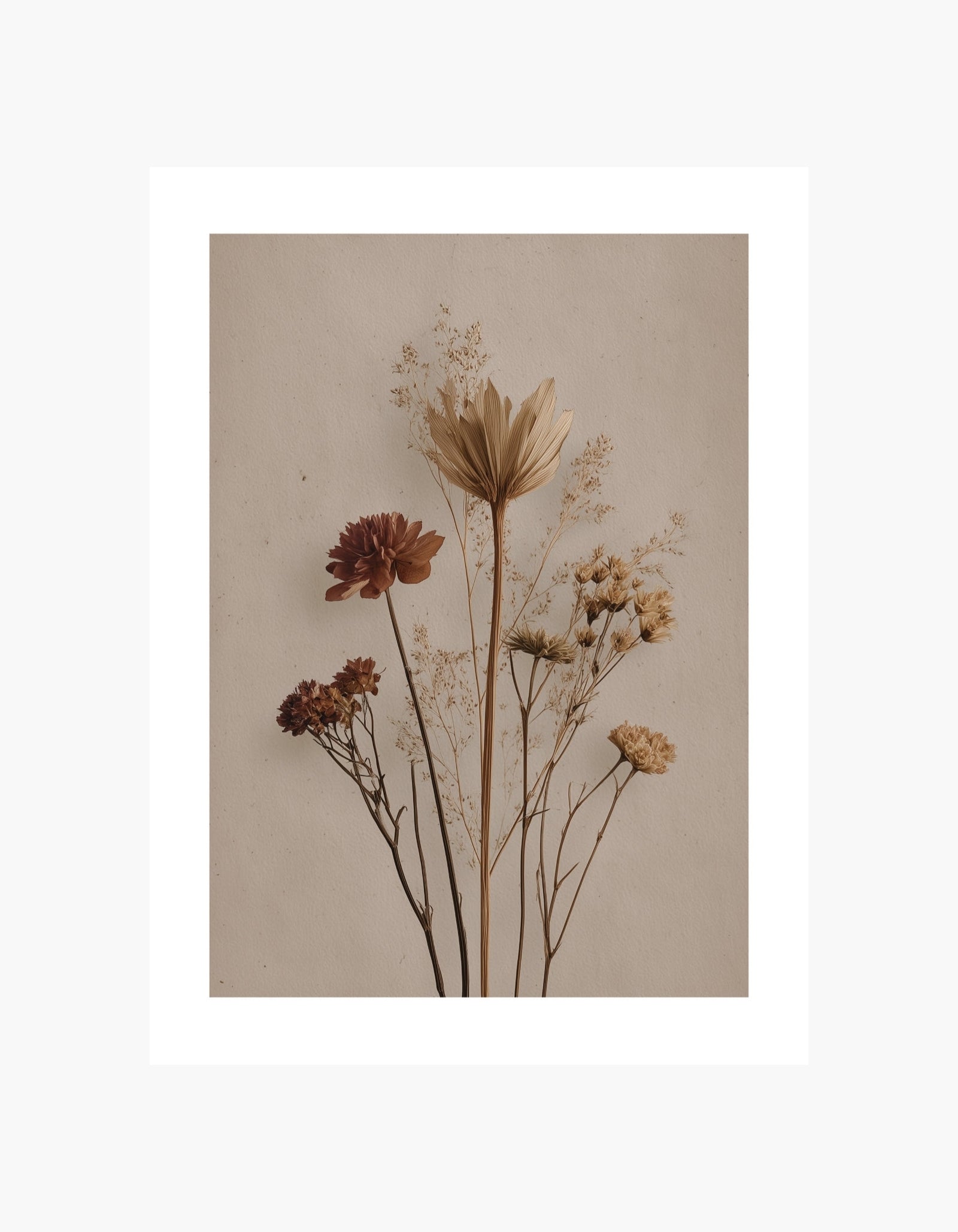 Plakat med tørrede blomster