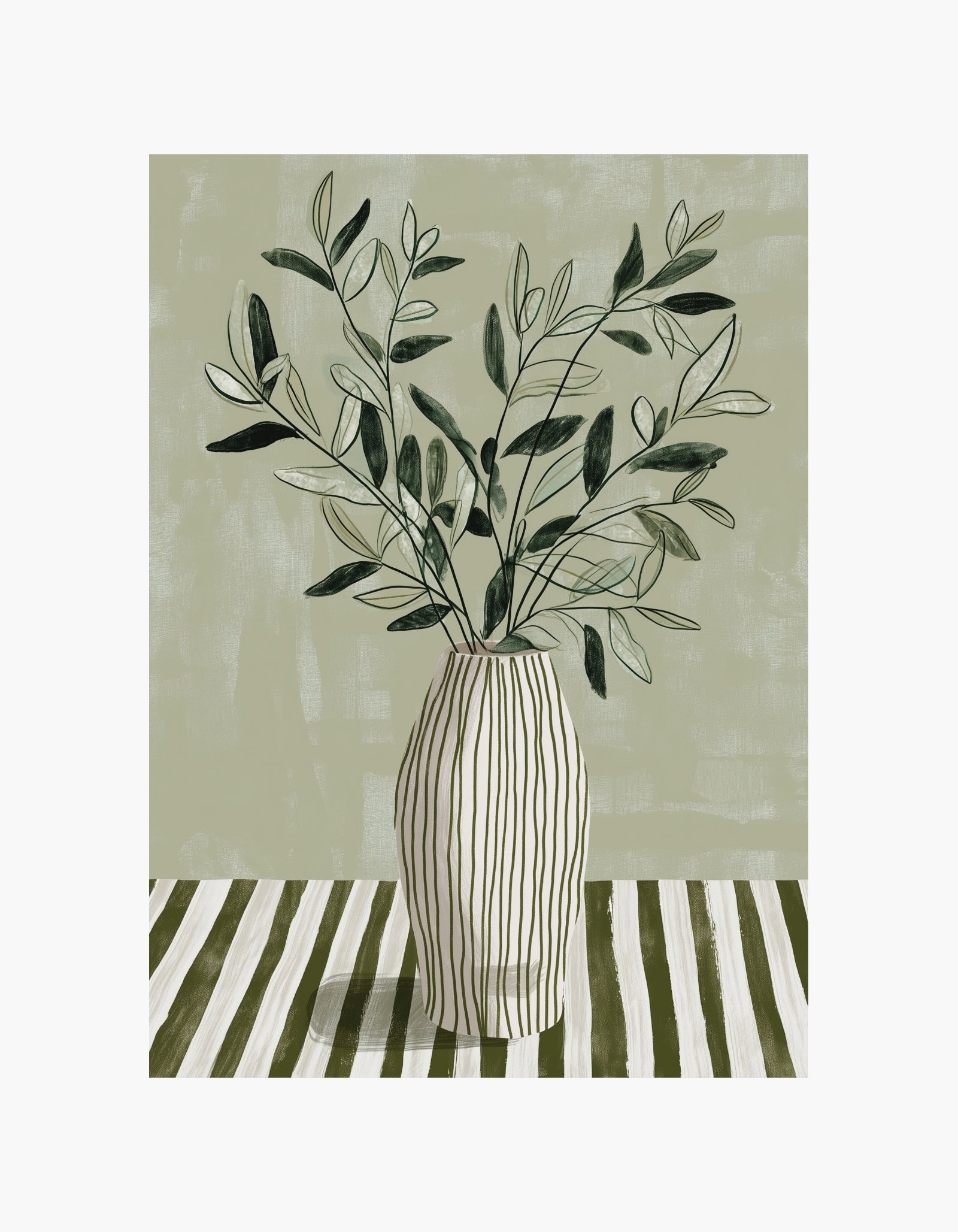 Plakat med stribet vase