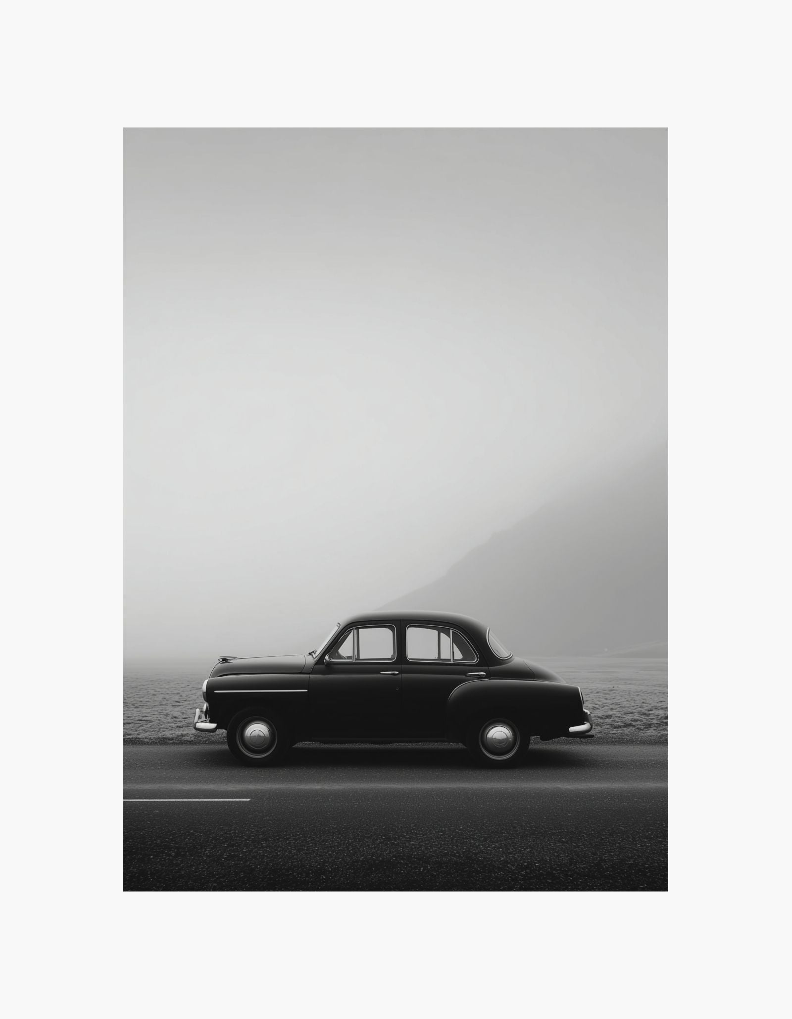 Vintage bil i tåge plakat