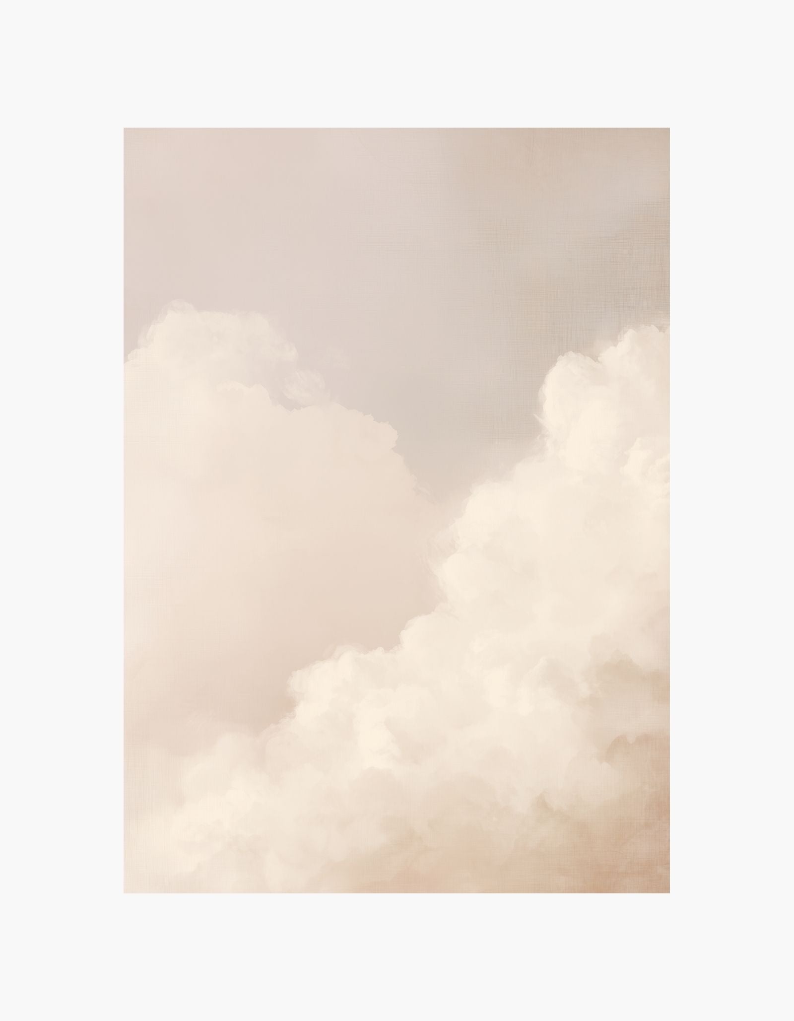 Plakat med bløde beige skyer