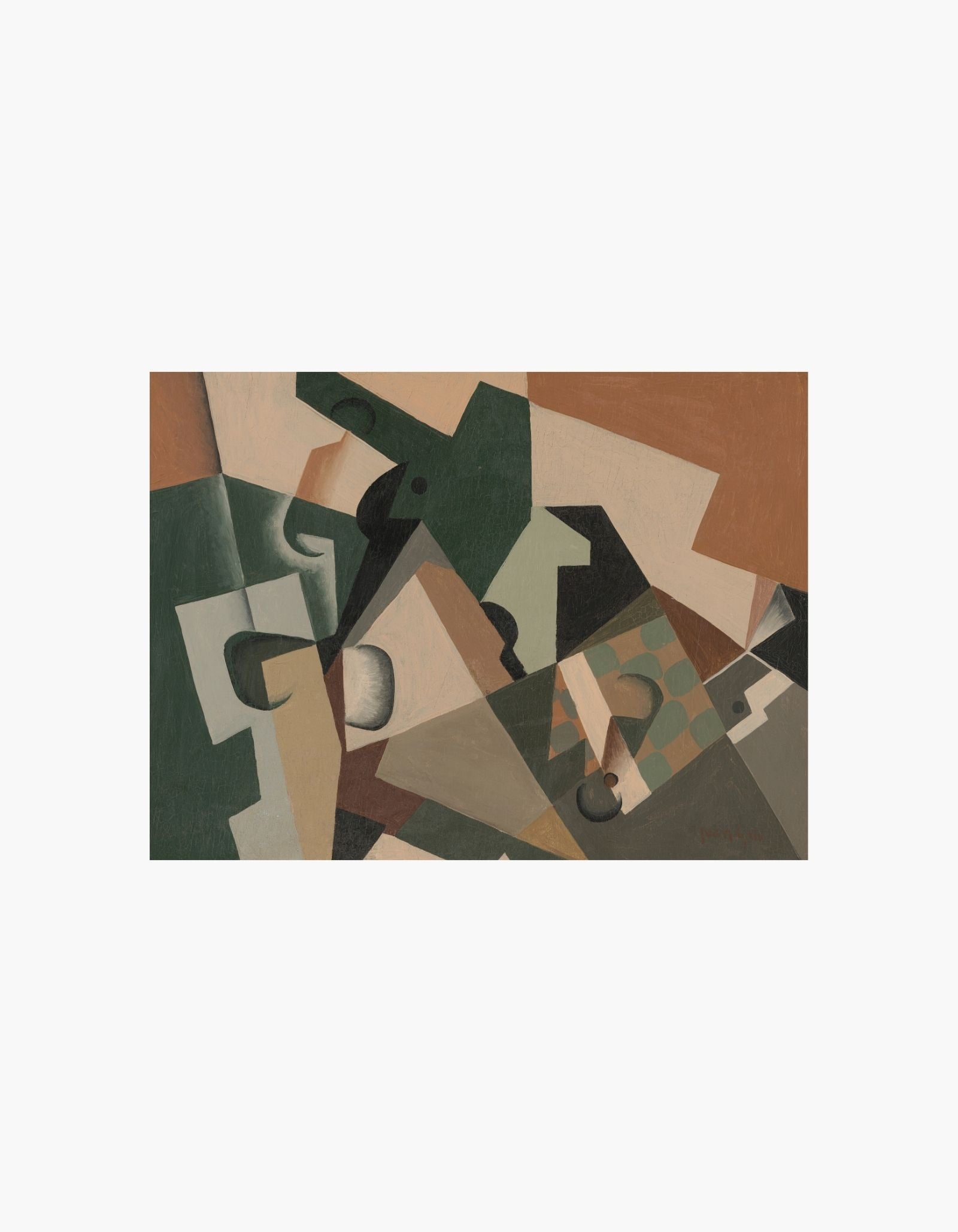 Juan Gris-plakat i glas og tern