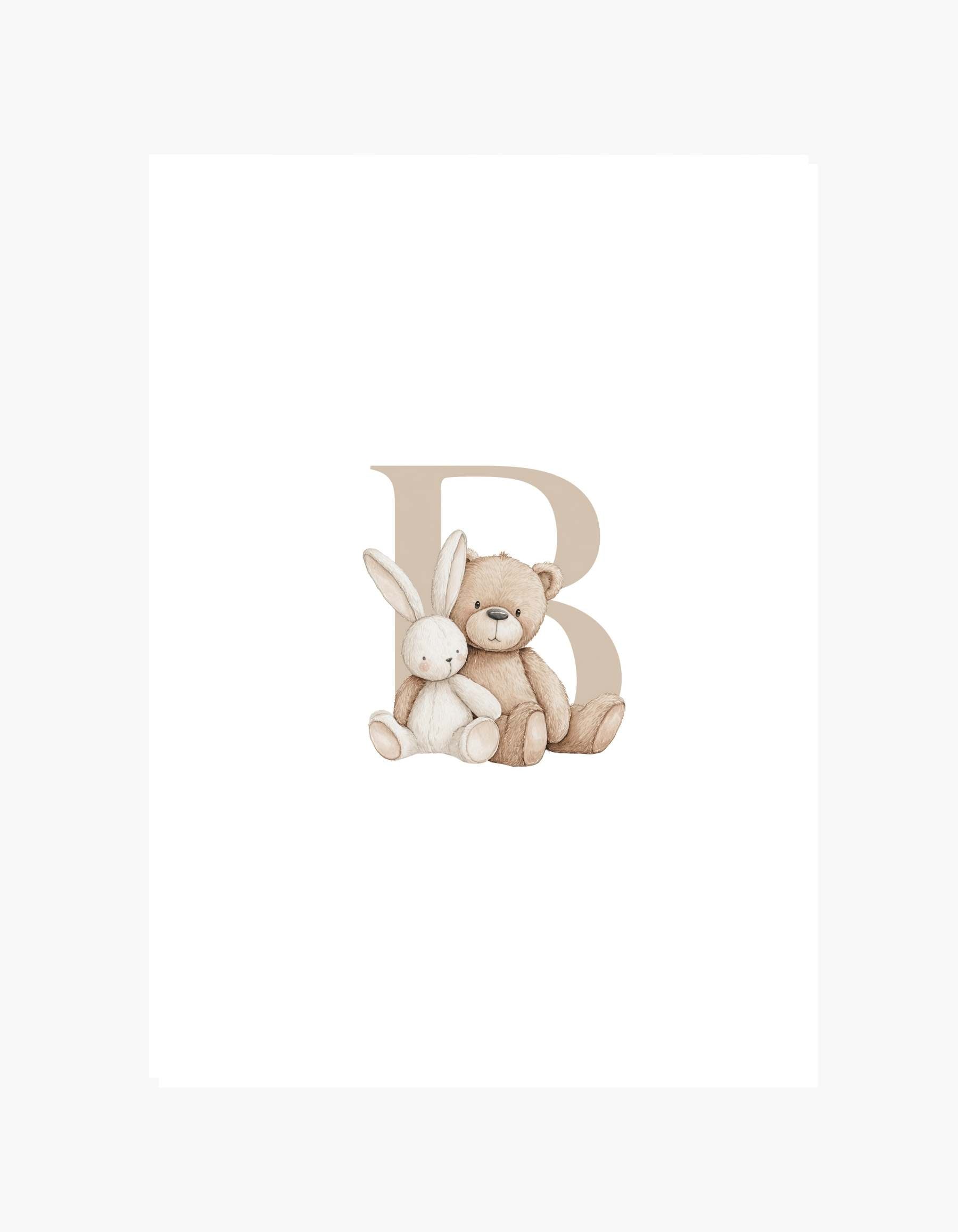 Bogstav B bamseplakat