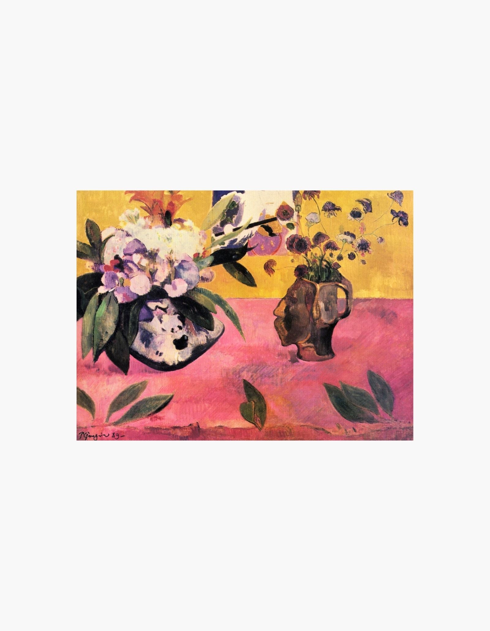 Paul Gauguin Stilleben med hovedformet vase Plakat