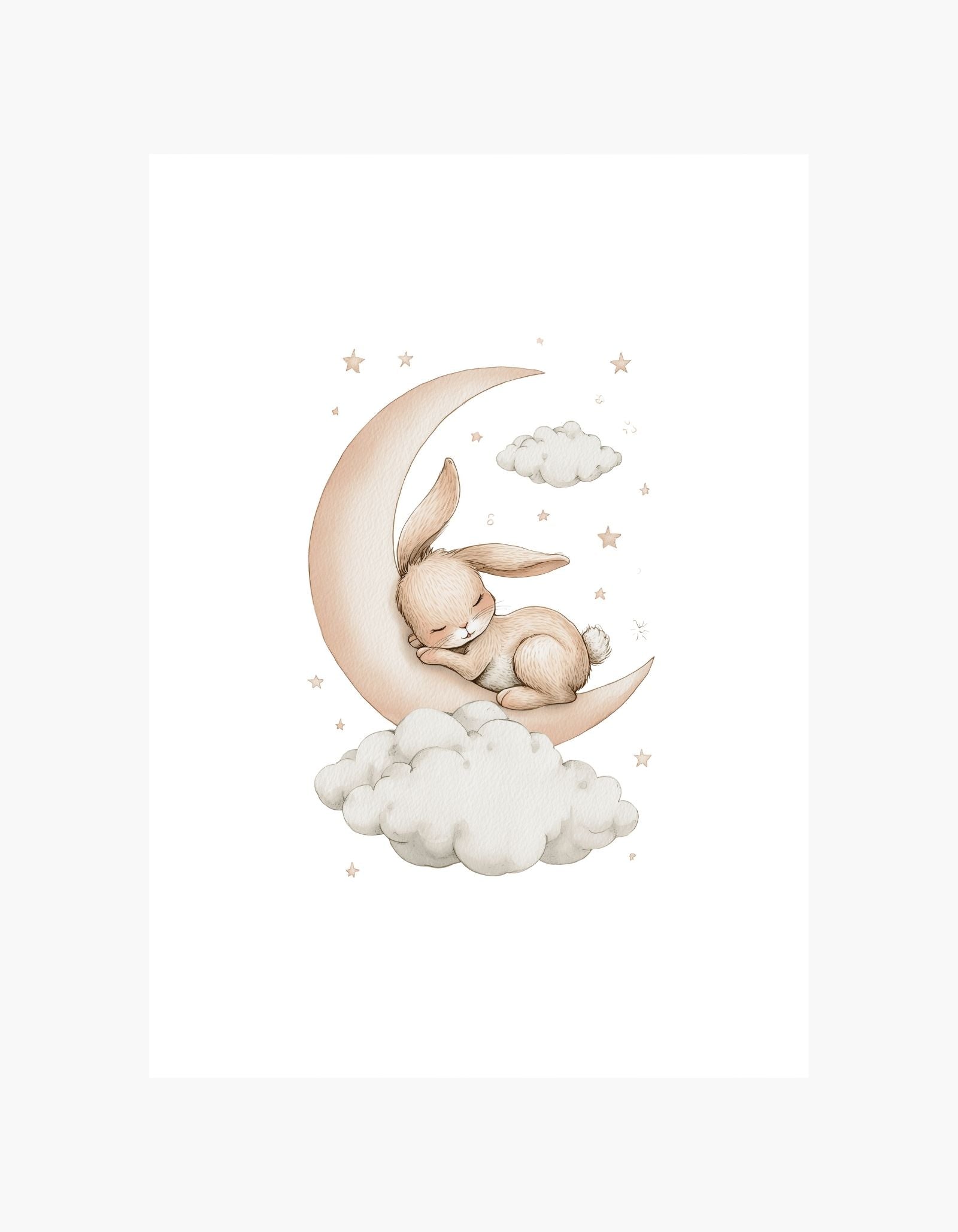 Sleeping Moon Bunny Poster