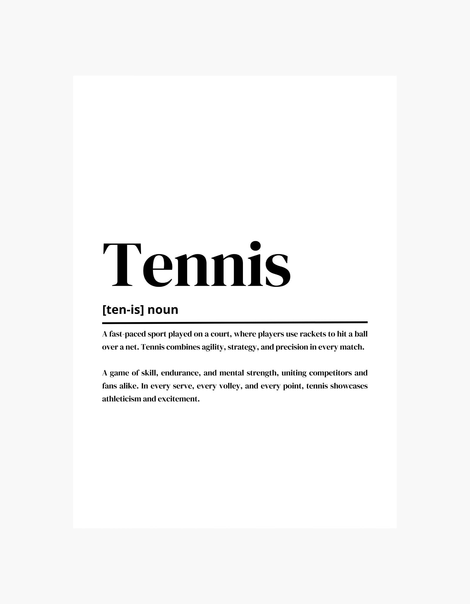 Tennis Definition Poster