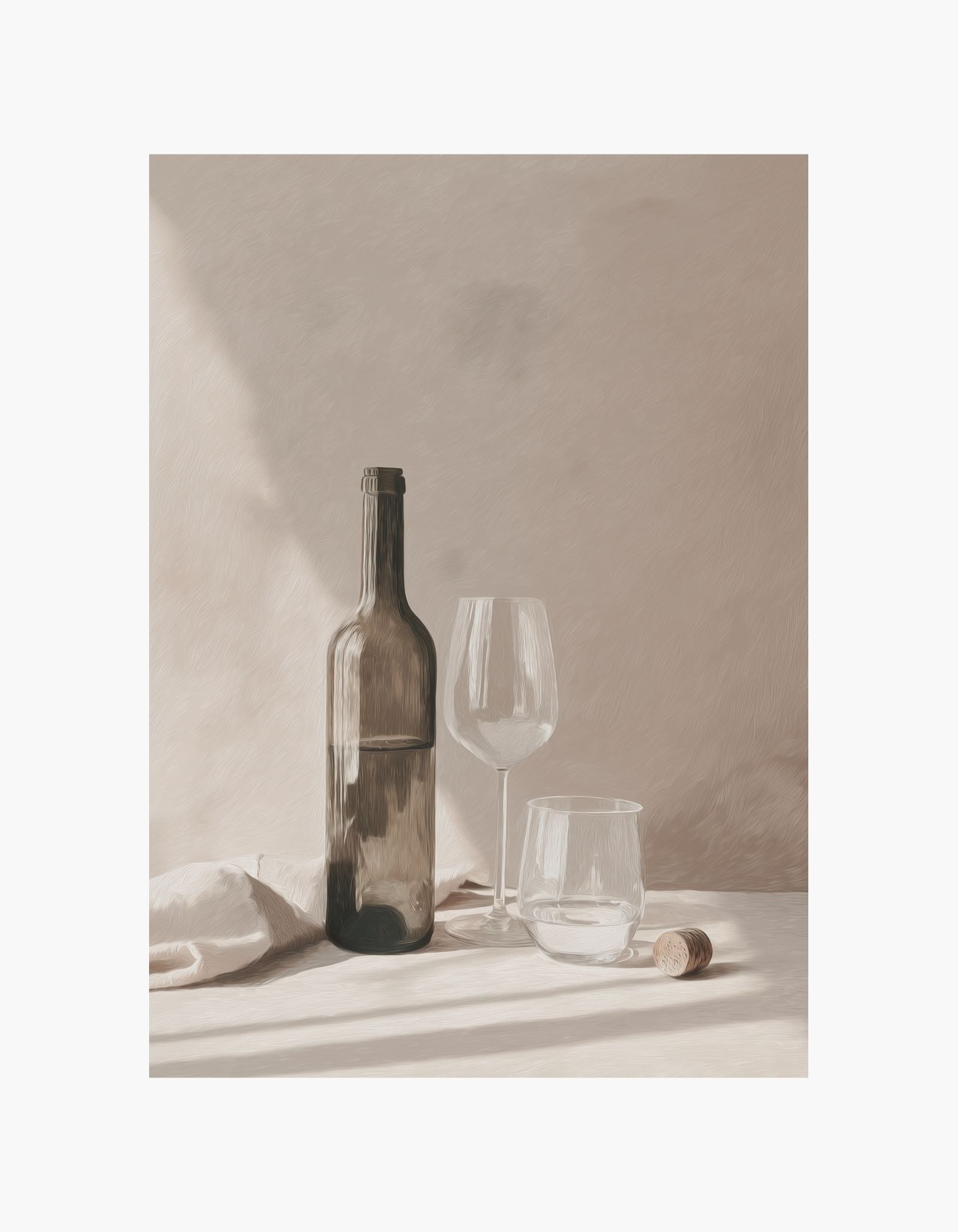 Minimal Wine Still Life Poster