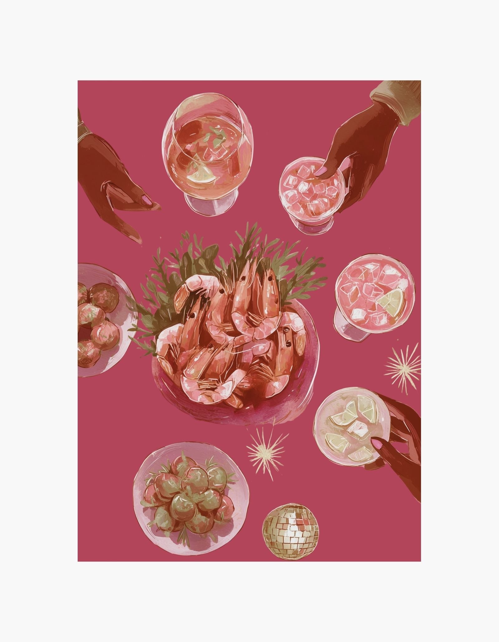 Pink Shrimp Party Poster