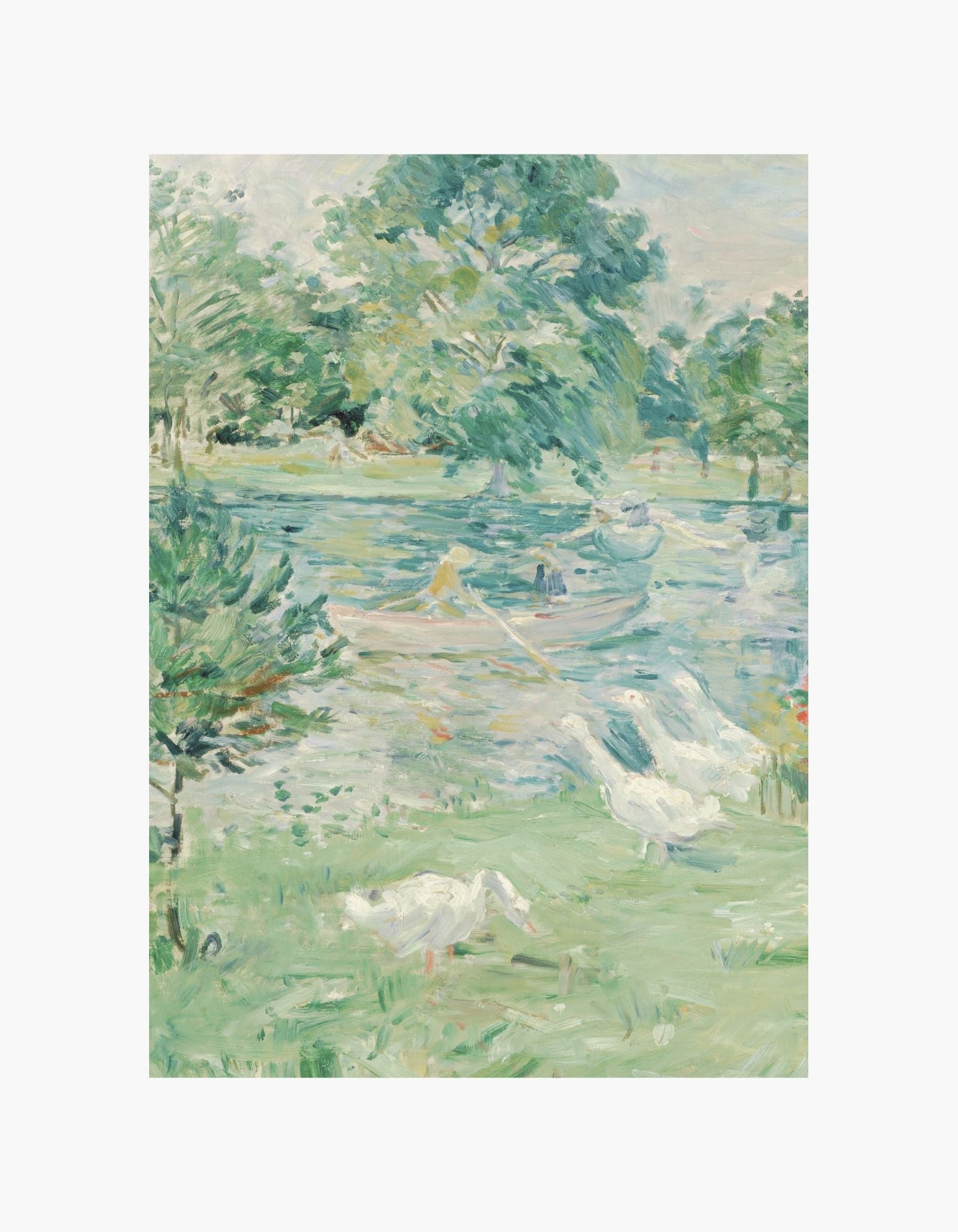Berthe Morisot Girl in a Boat with Geese Poster