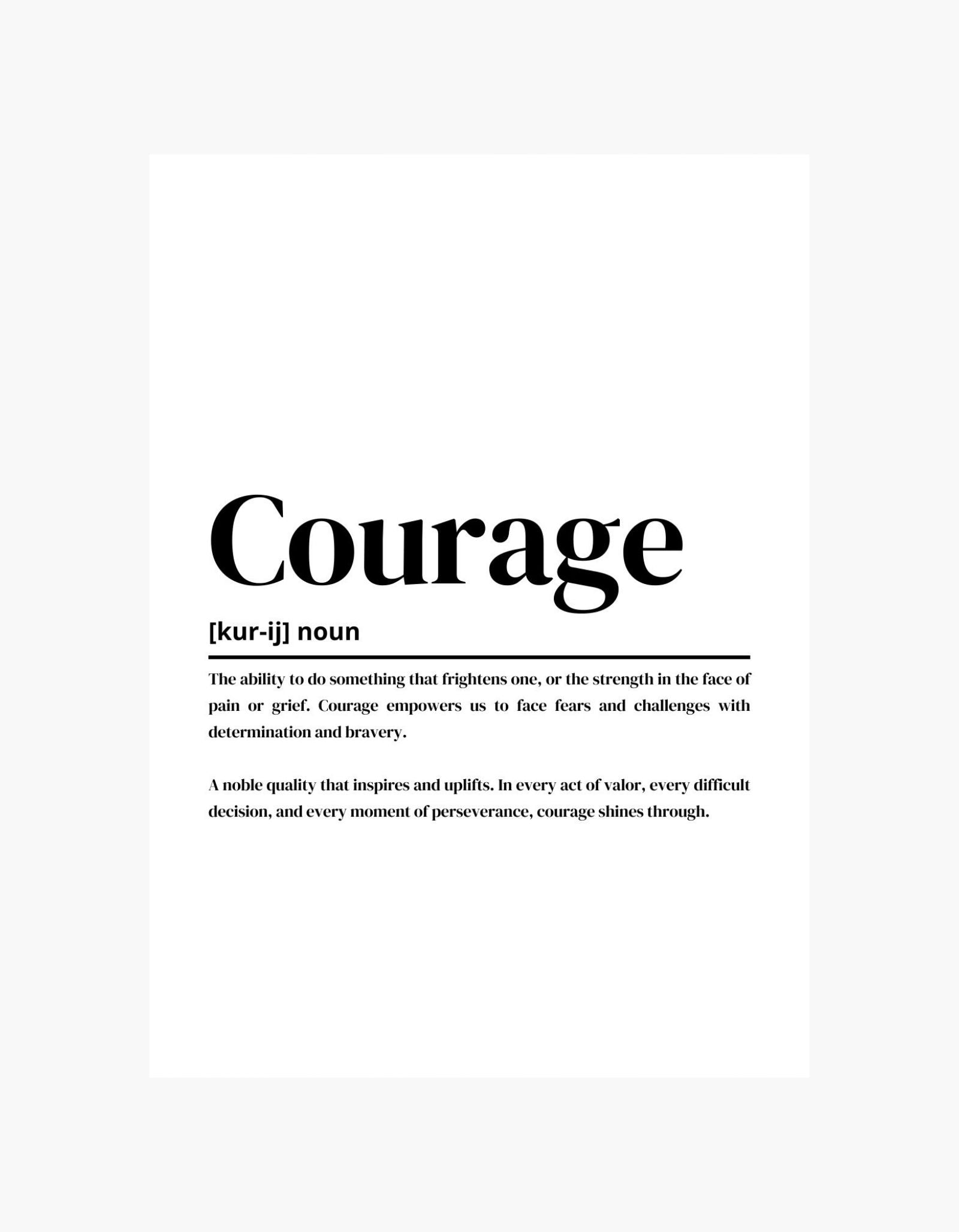 Courage Definition Poster