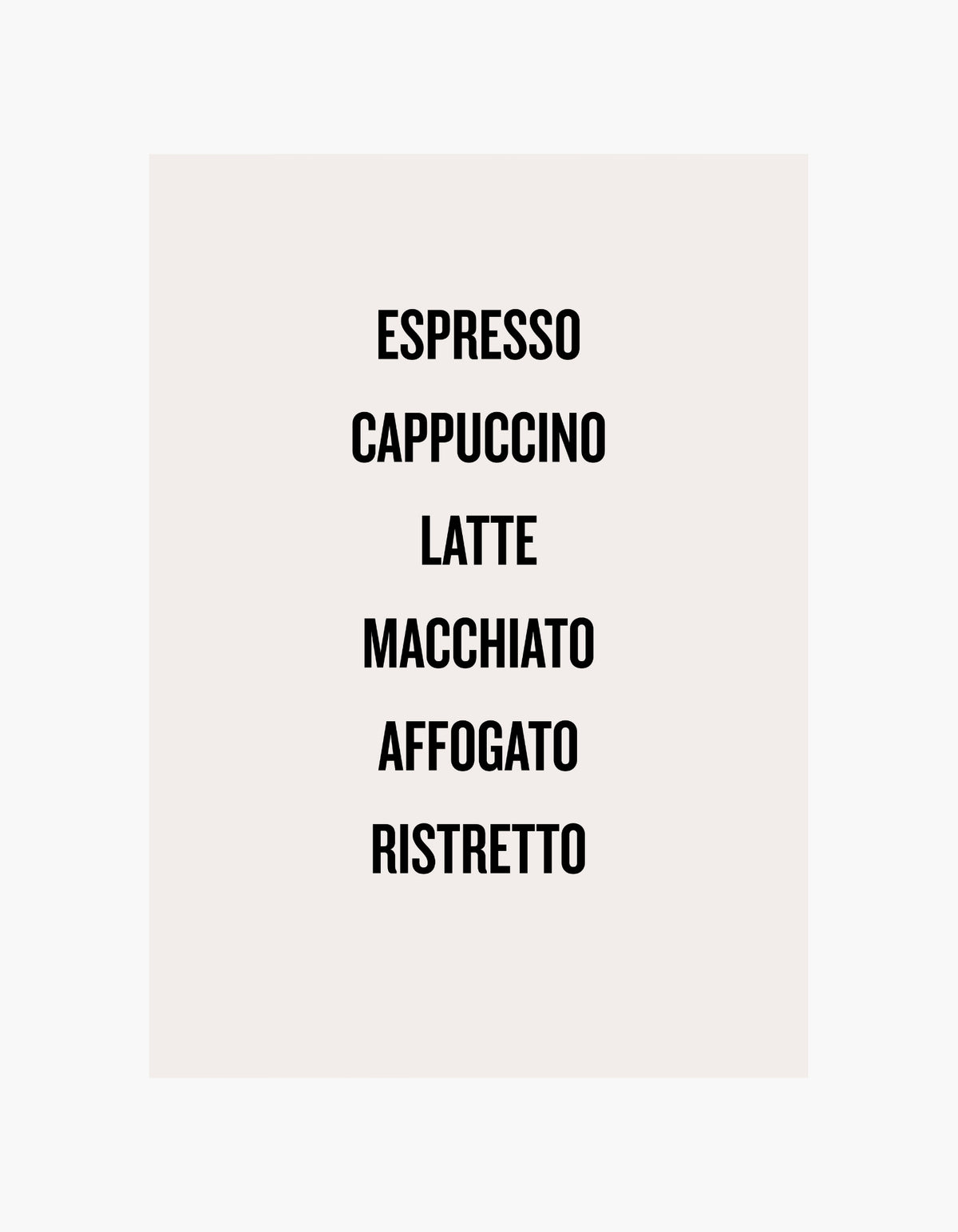 Coffee Menu Poster