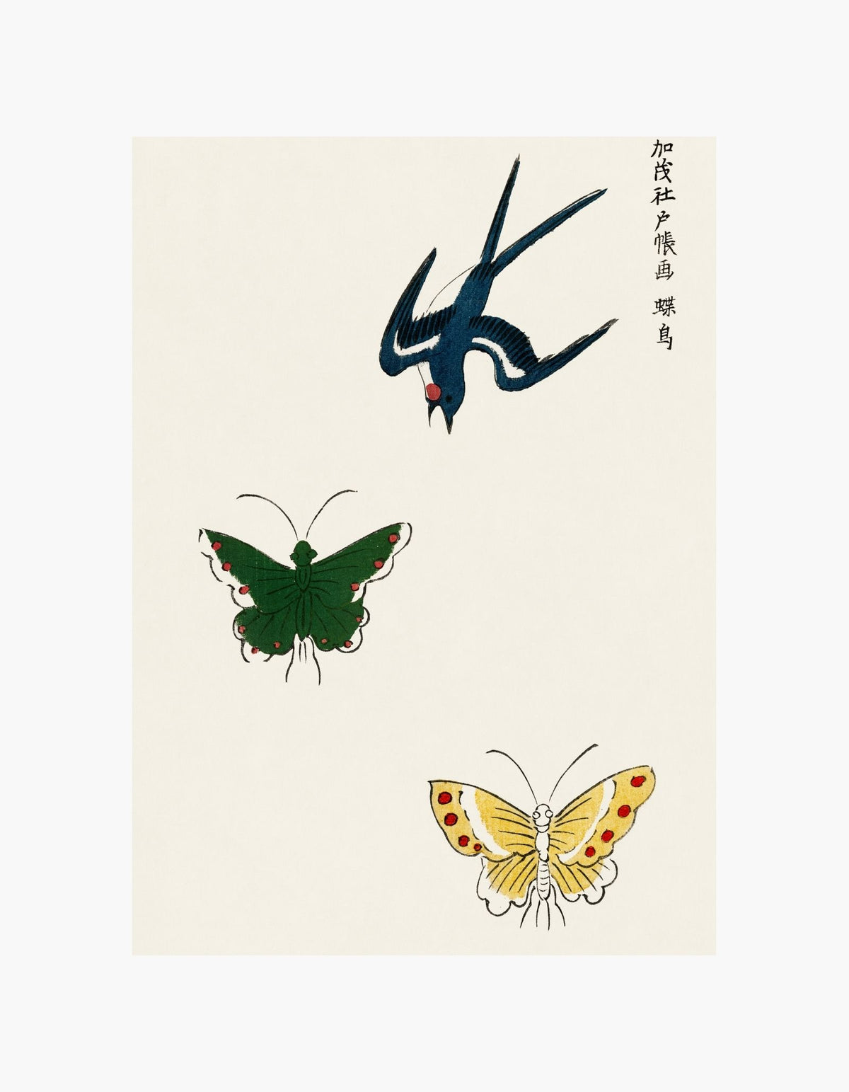 Kamisaka Sekka Birds & Butterflies Poster