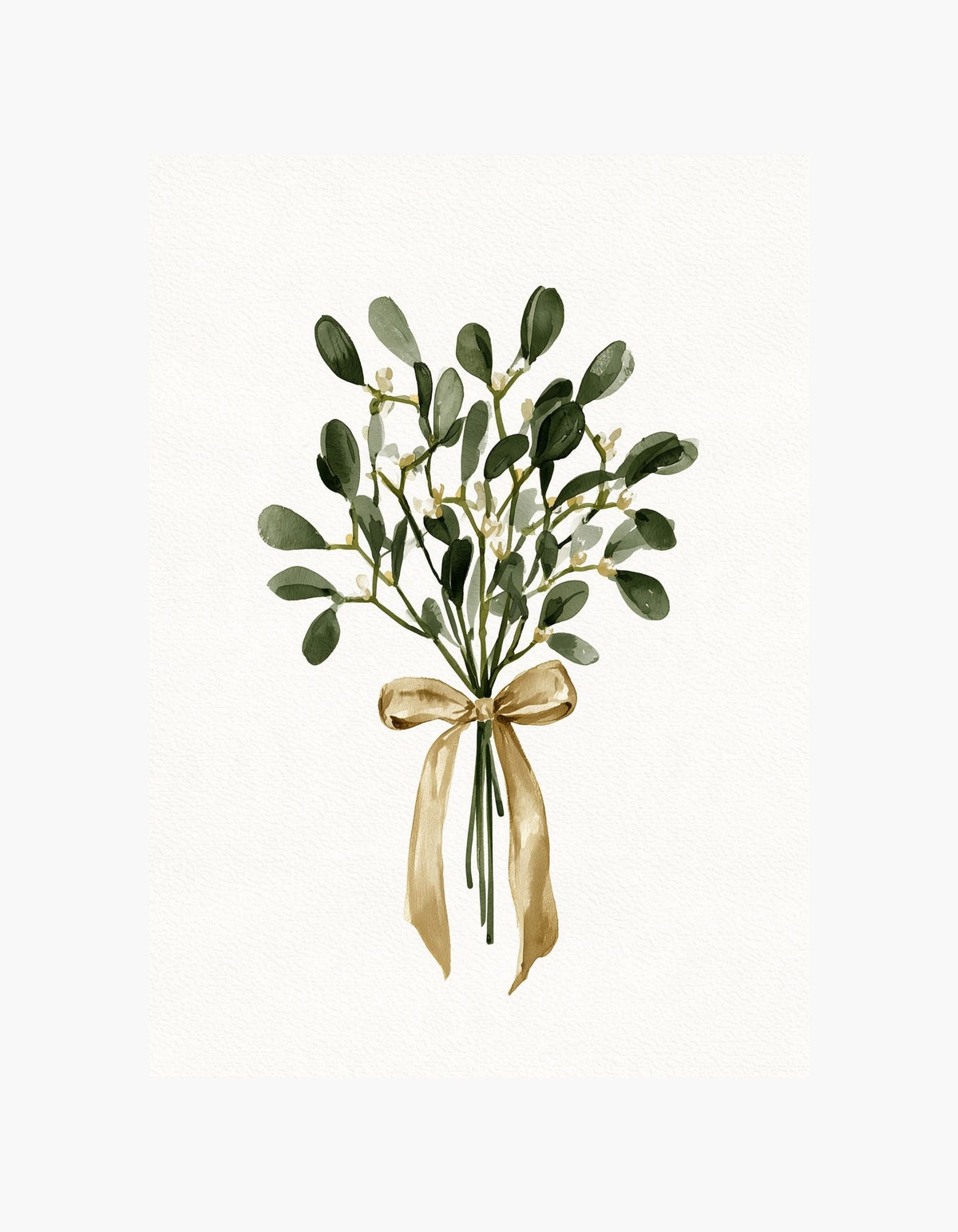 Mistletoe Gold Bow Poster