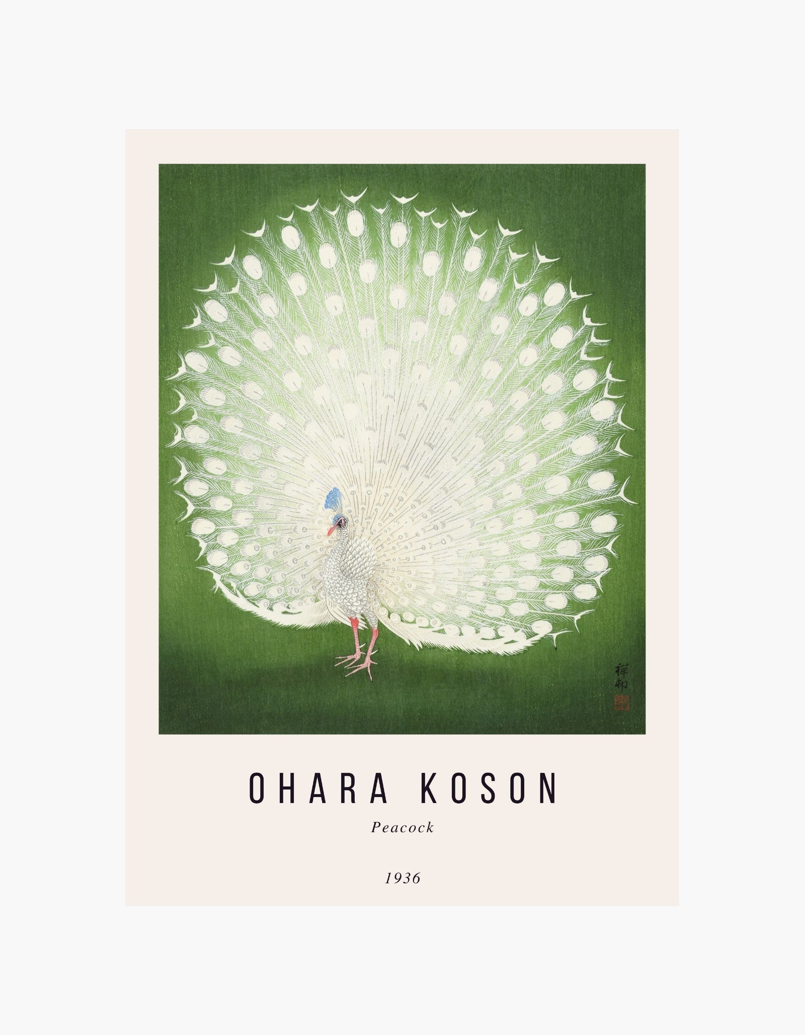Ohara Koson Påfugl-plakat