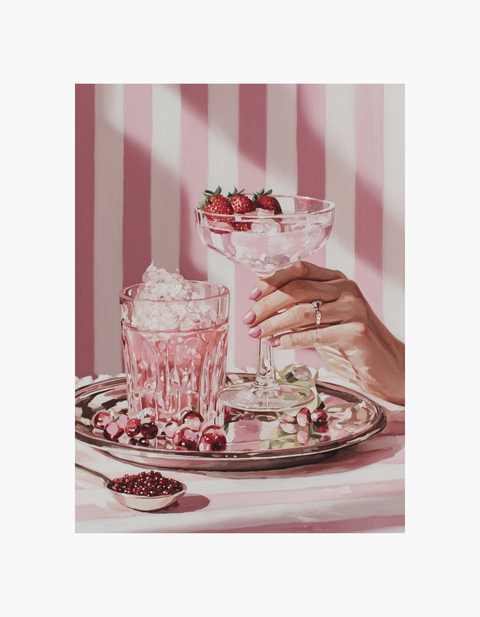 Plakat med jordbærcocktail