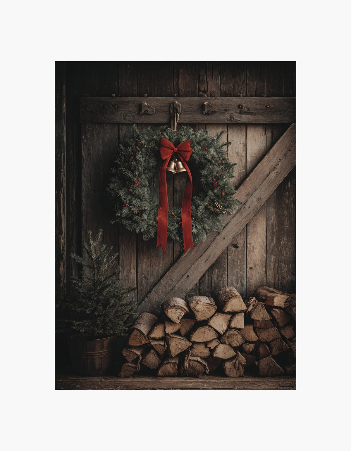 Rustik julekrans-plakat