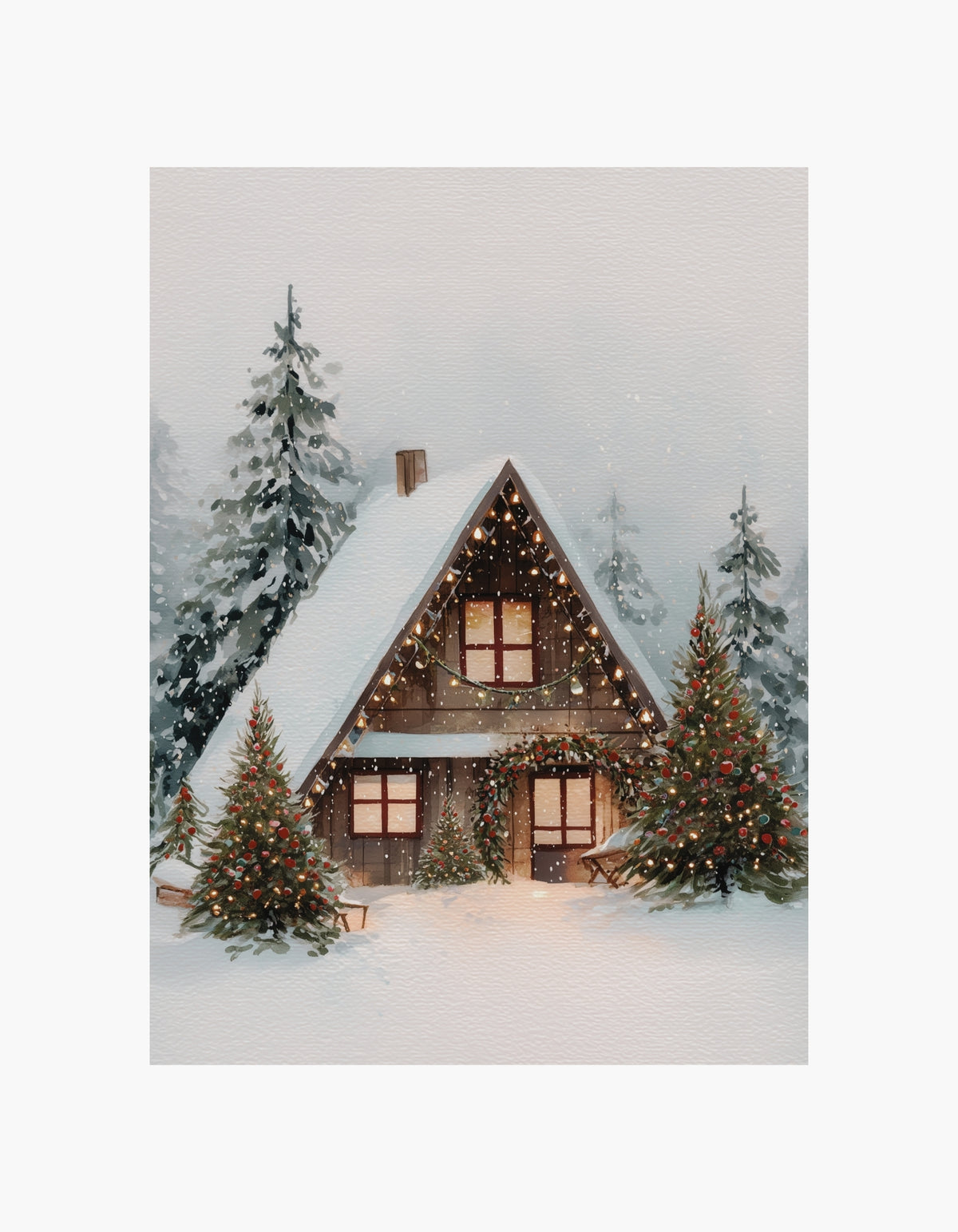 Hyggelig julehytte-plakat