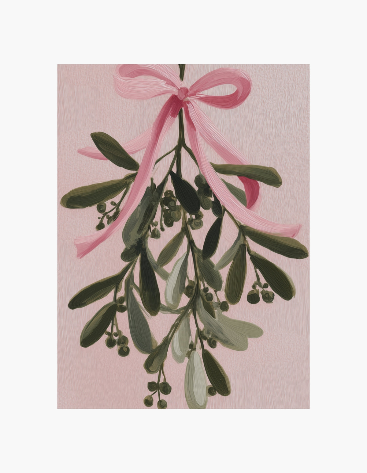 Pink Ribbon Mistletoe Poster