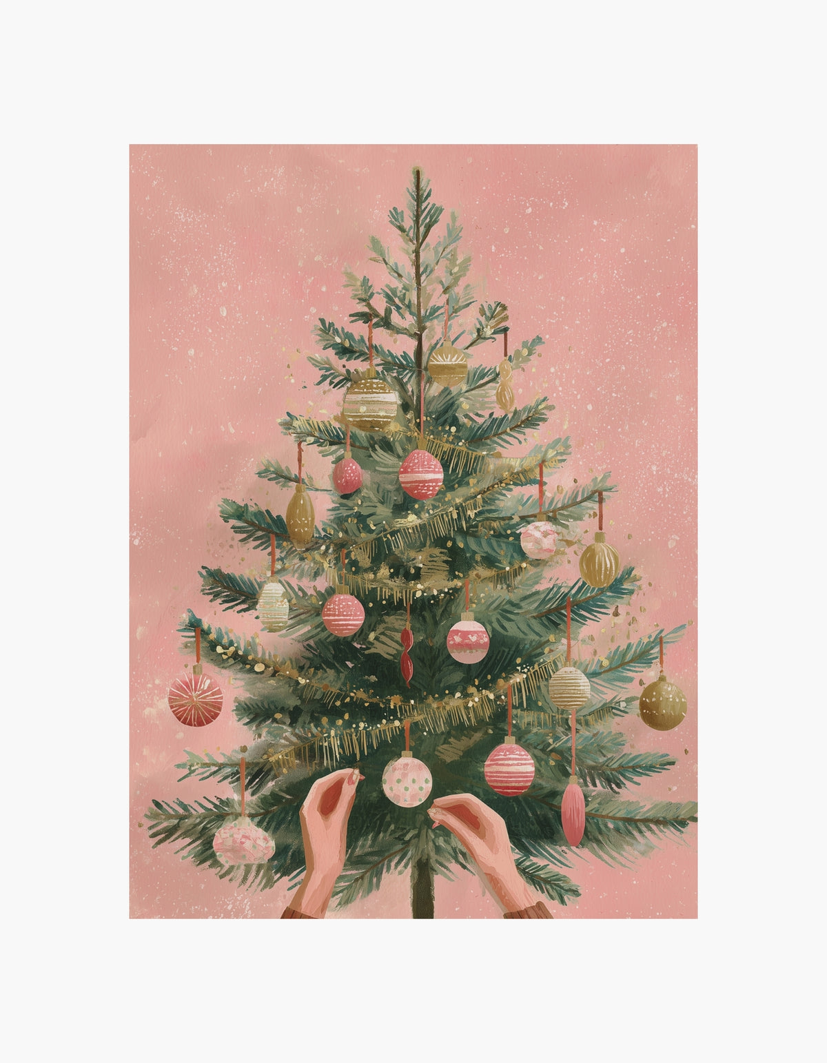 Pyntning af juletræsplakat