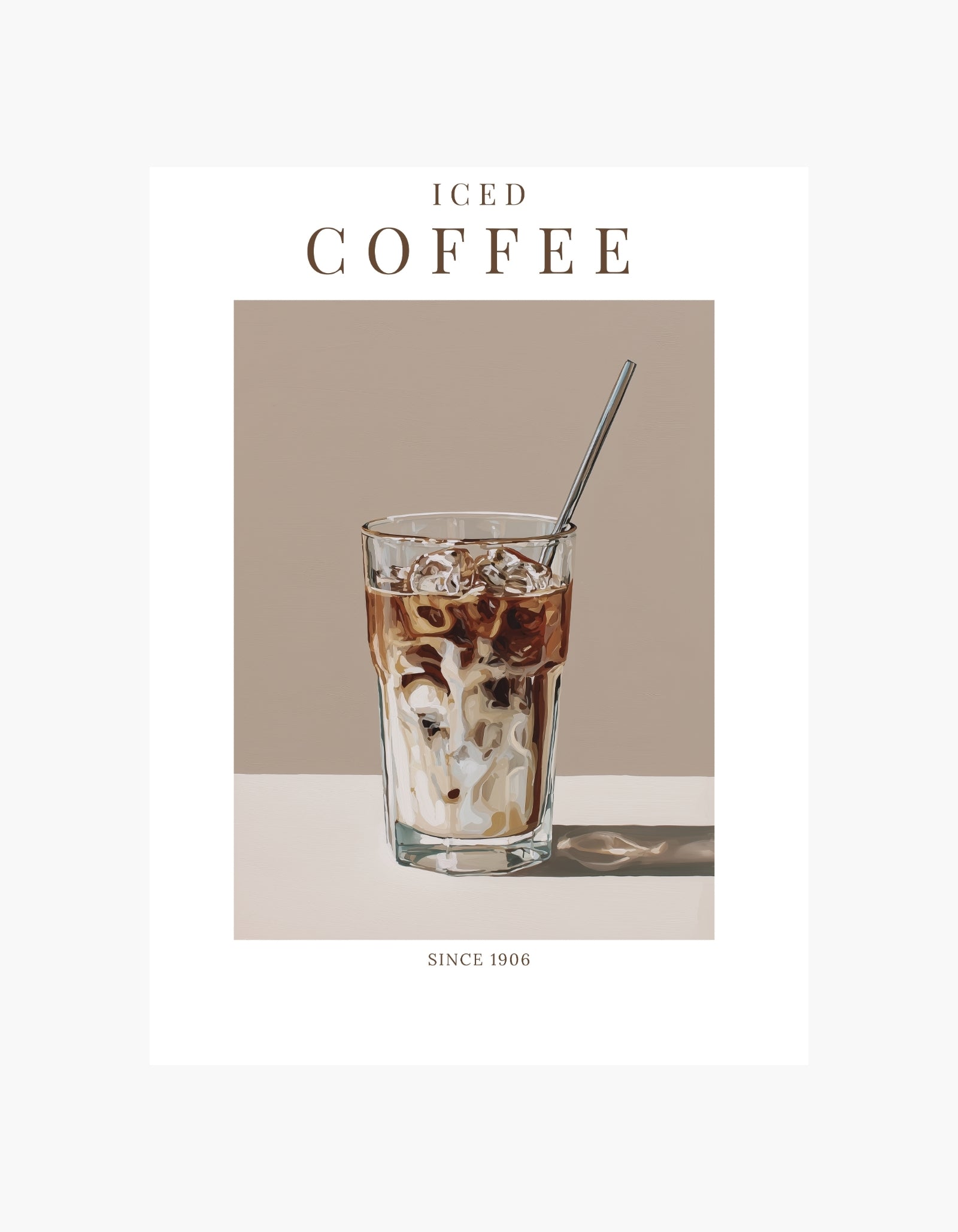 Plakat med iskaffe