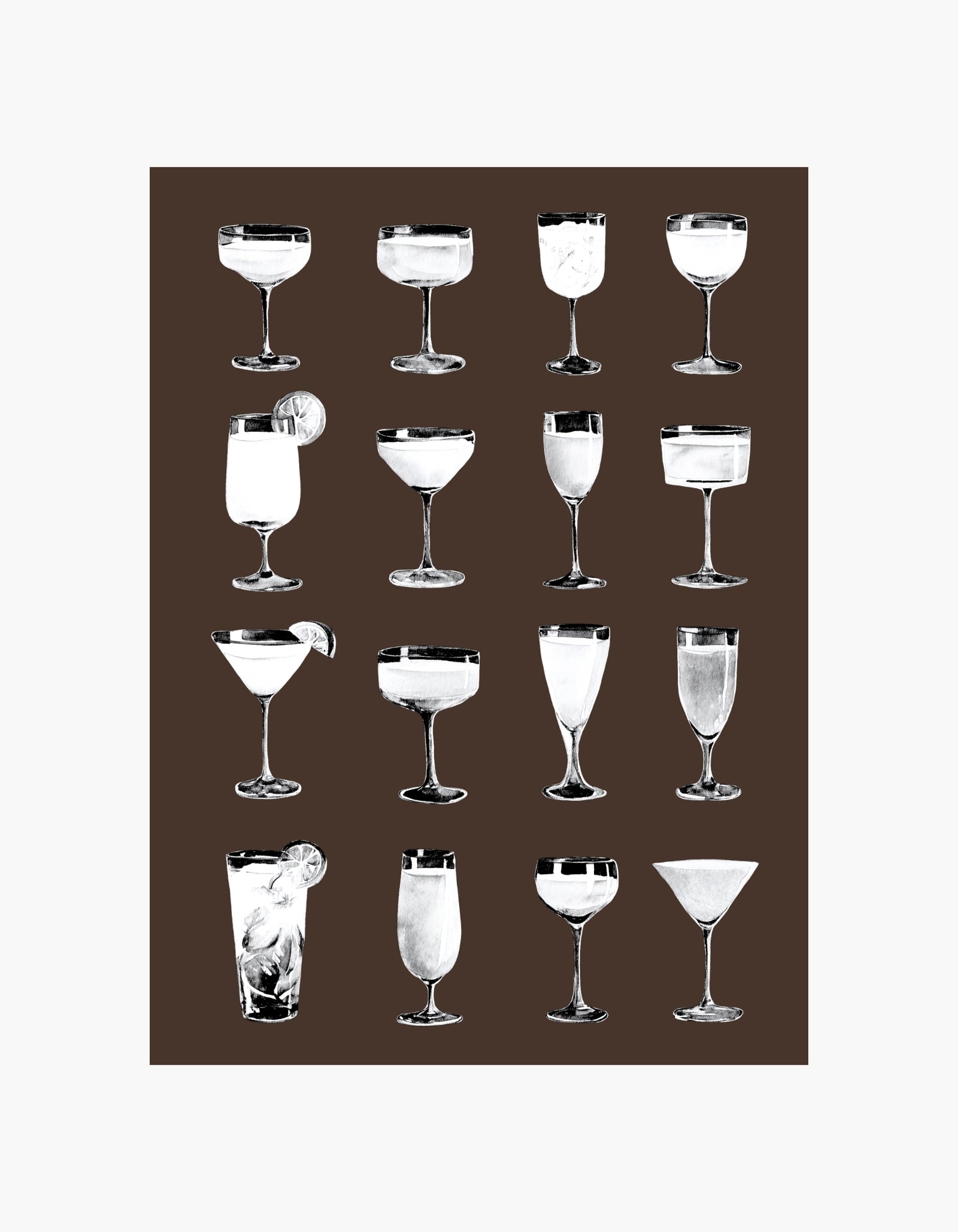 Vintage cocktailglas-plakat
