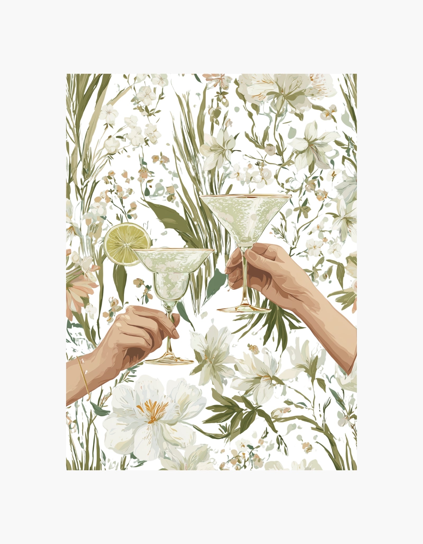 Plakat med blomster og skål