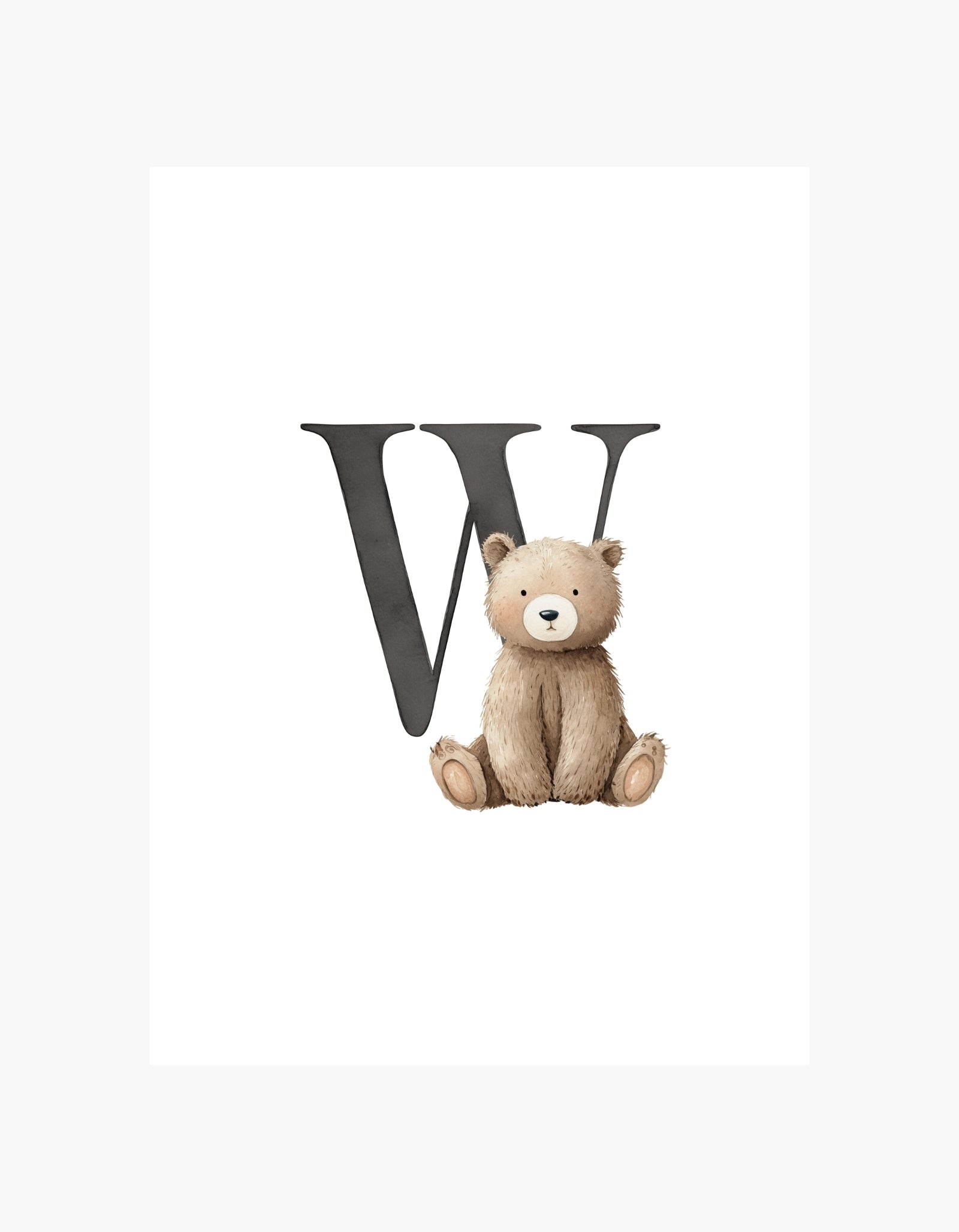 Bogstavet W Teddy Poster