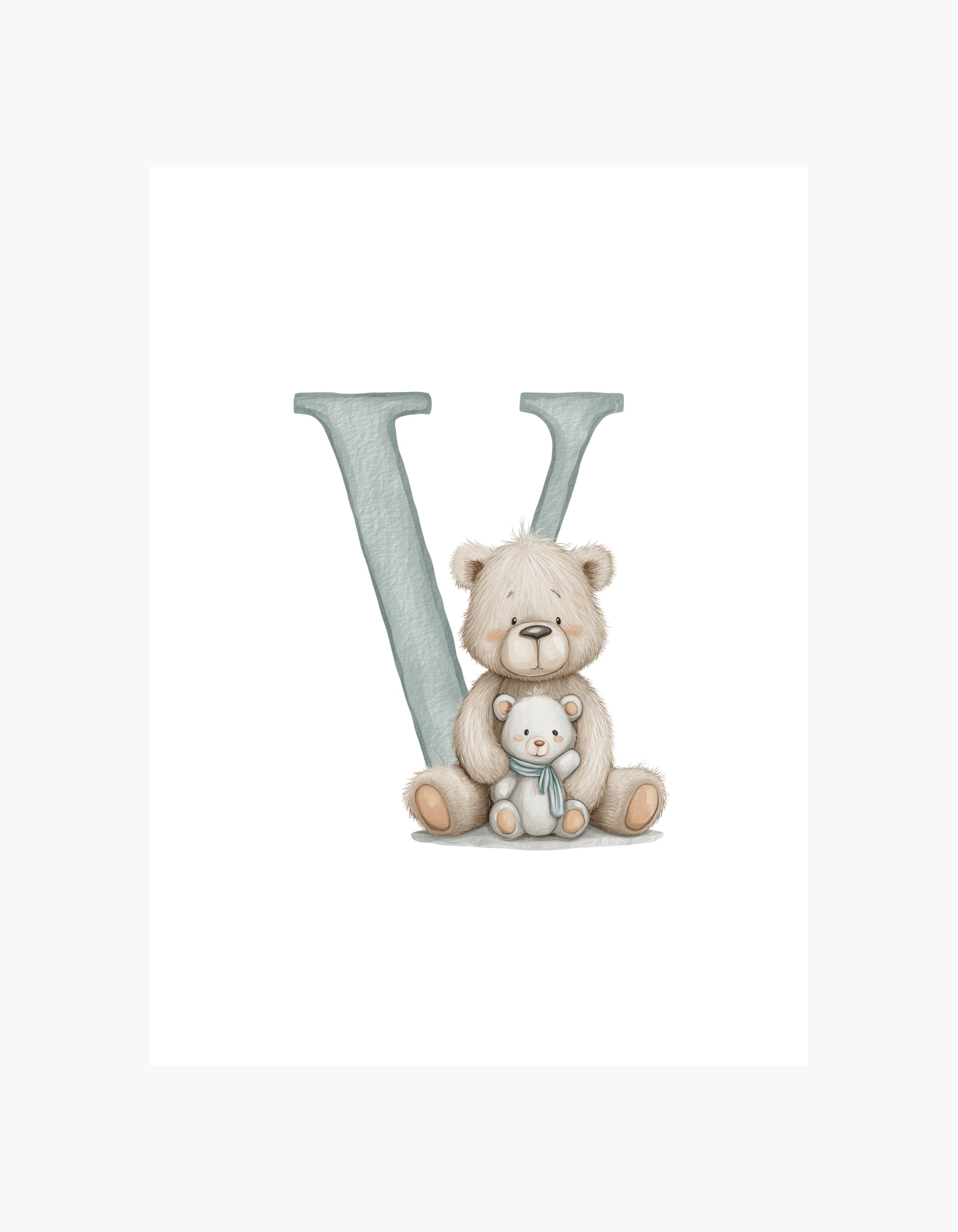 Bogstav V Teddy Poster