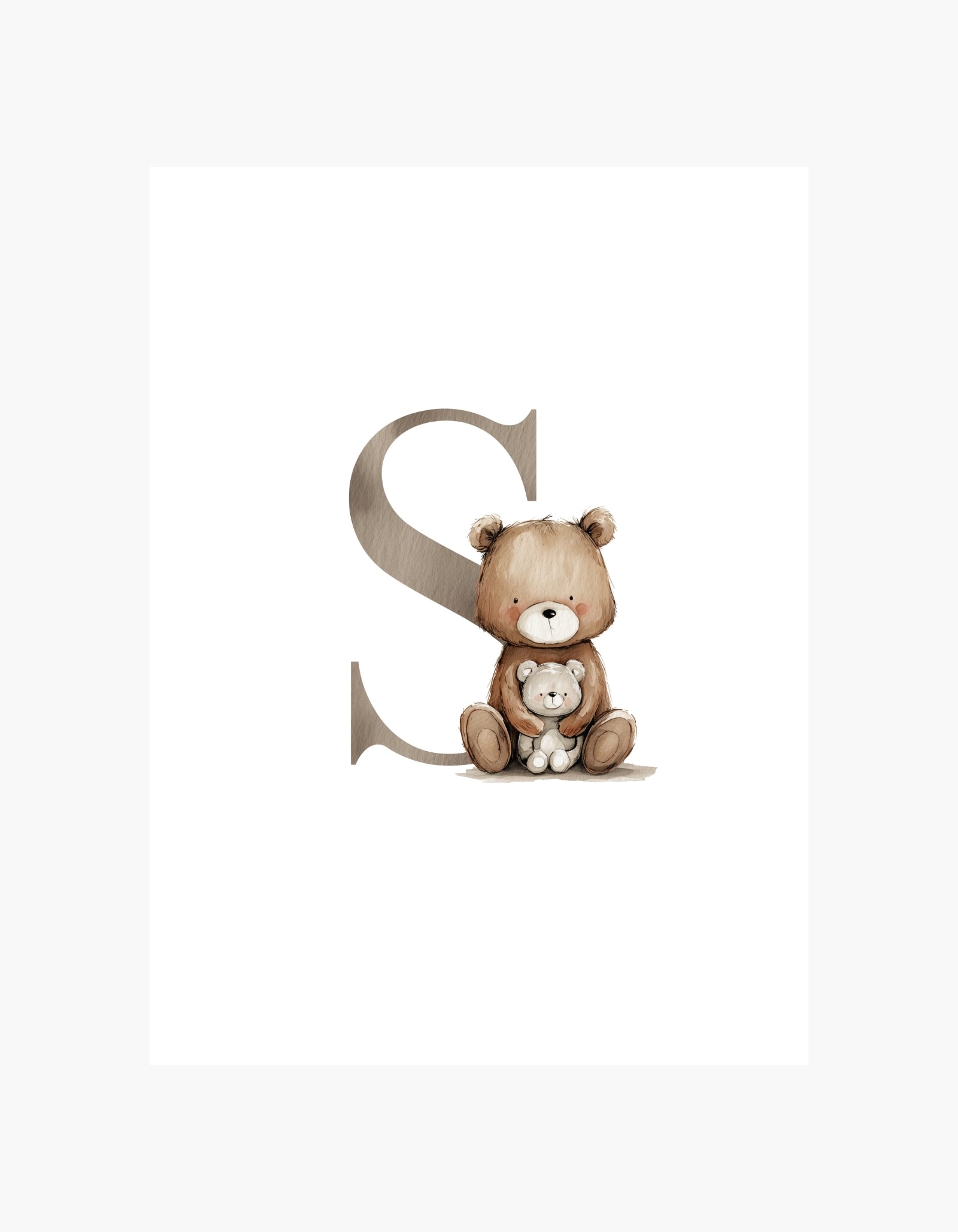 LETTER S TEDDY Plakat