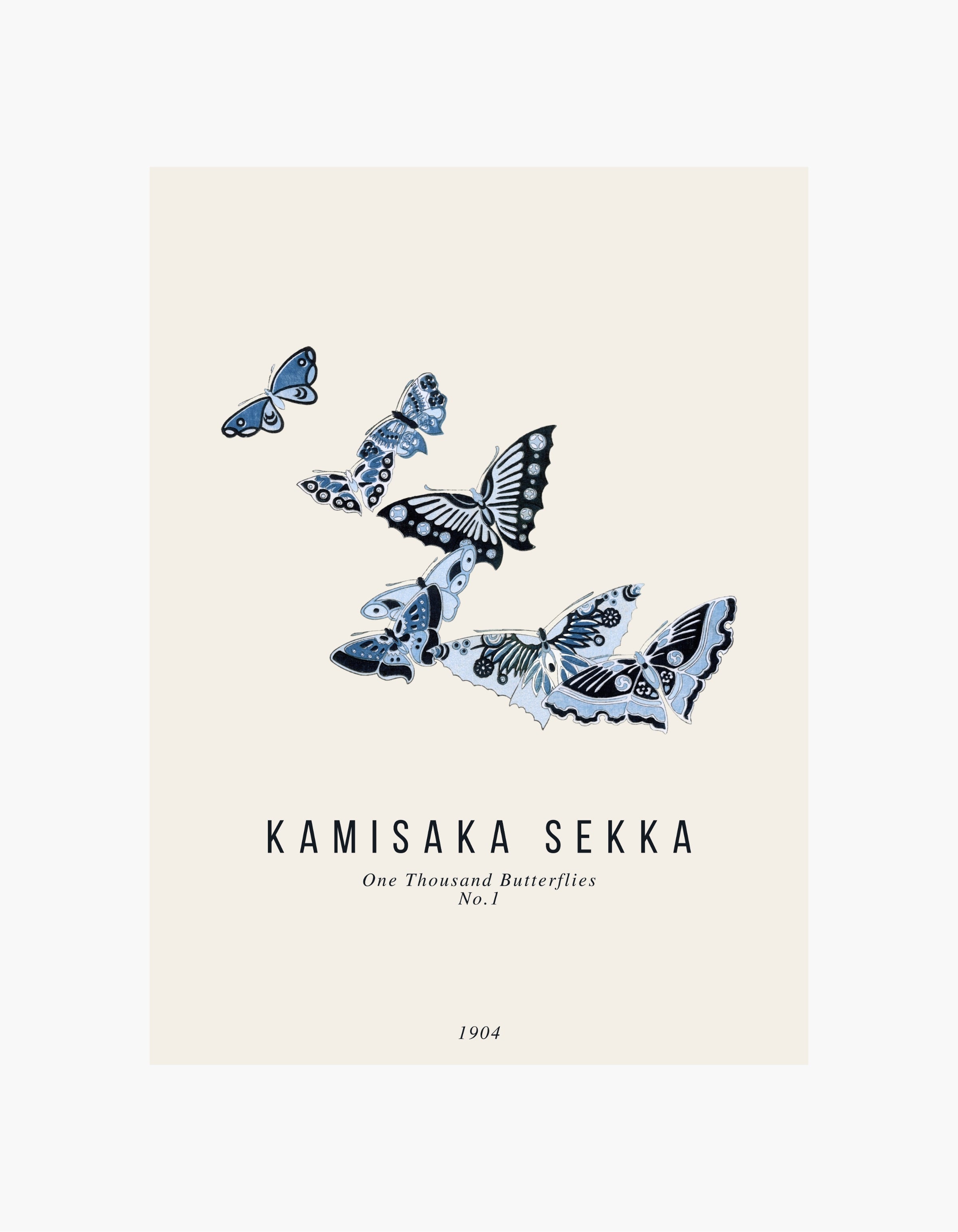 Kamisaka Sekka Sommerfugle Plakat