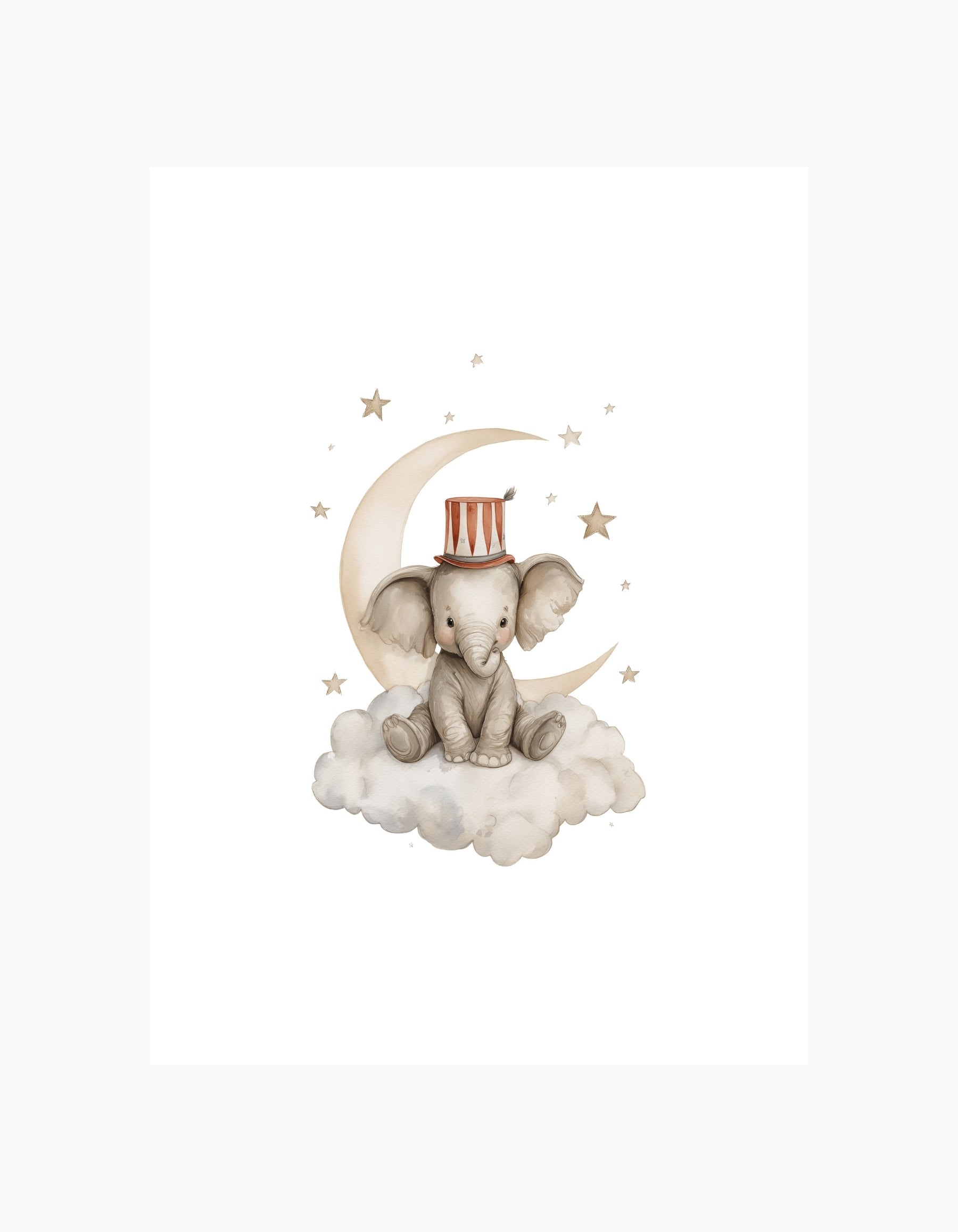 Lille måne-elefant-plakat