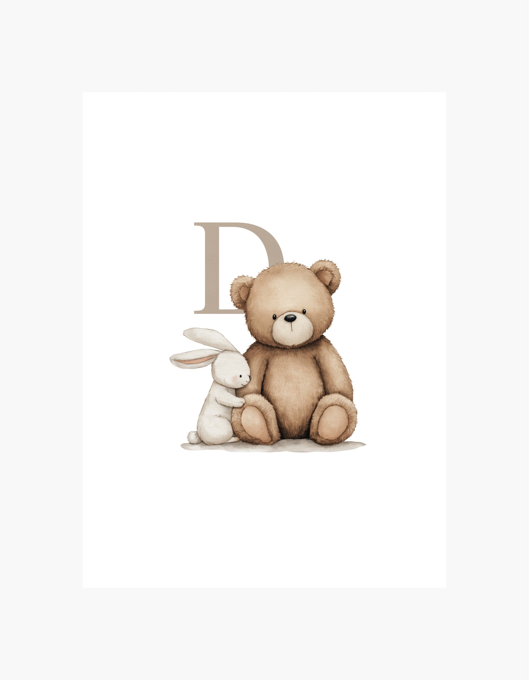 Bogstav D bamseplakat