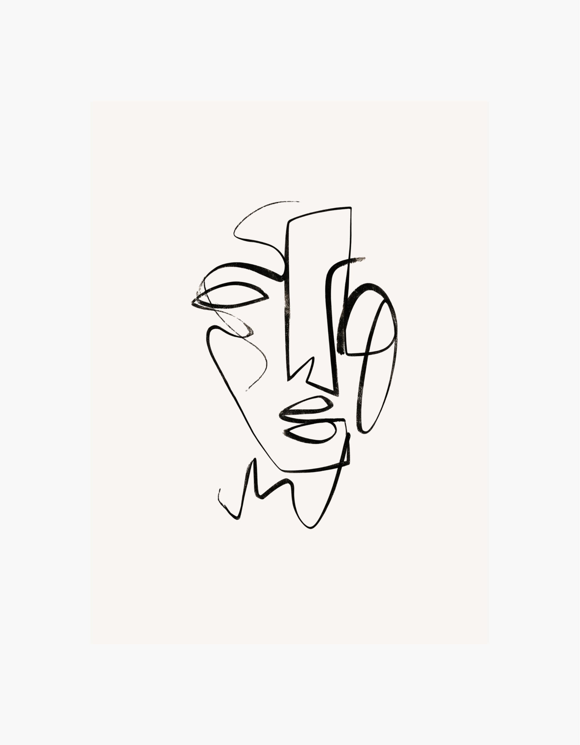 Line Face Plakat