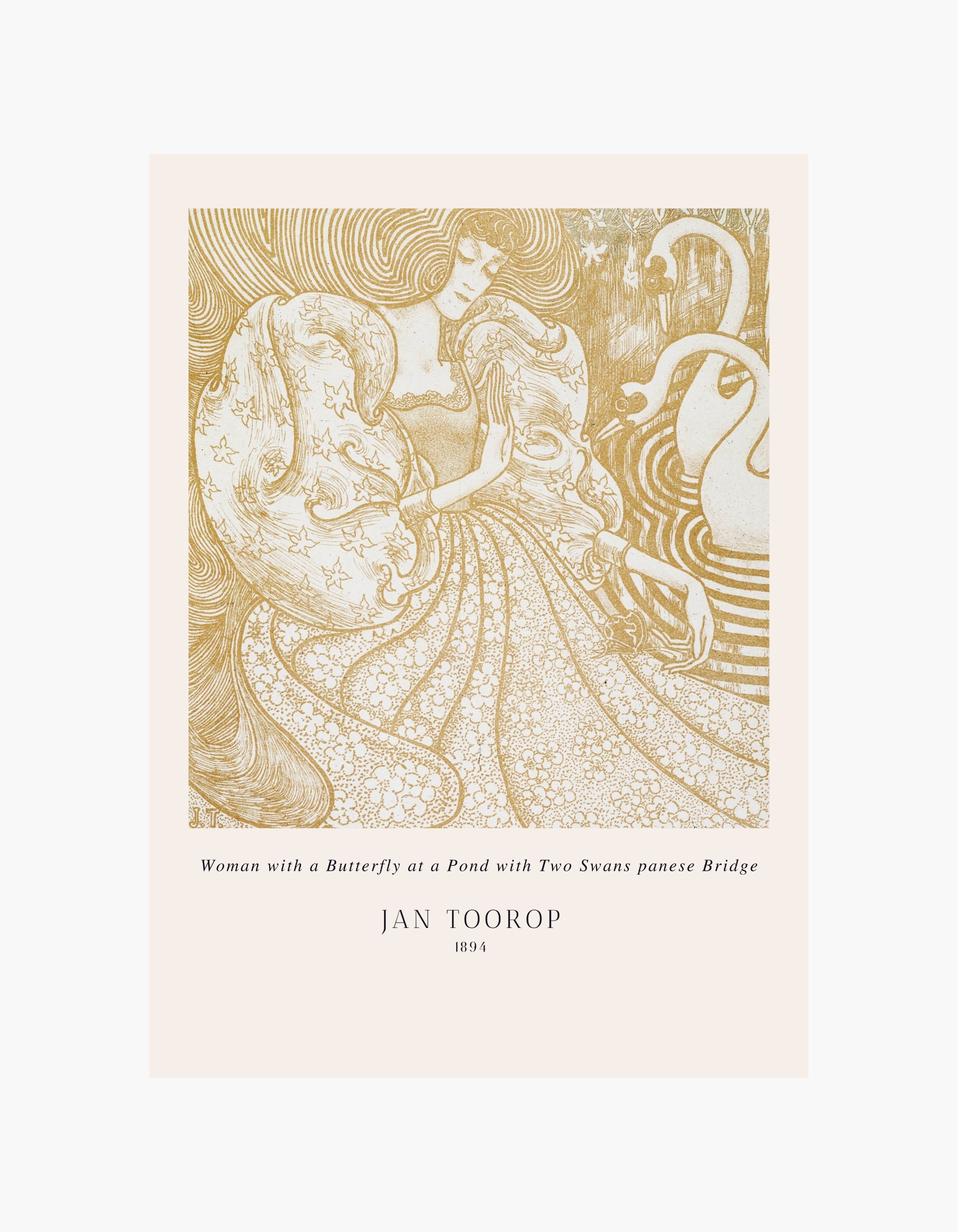 Jan Toorop Kvinde med sommerfugl Plakat