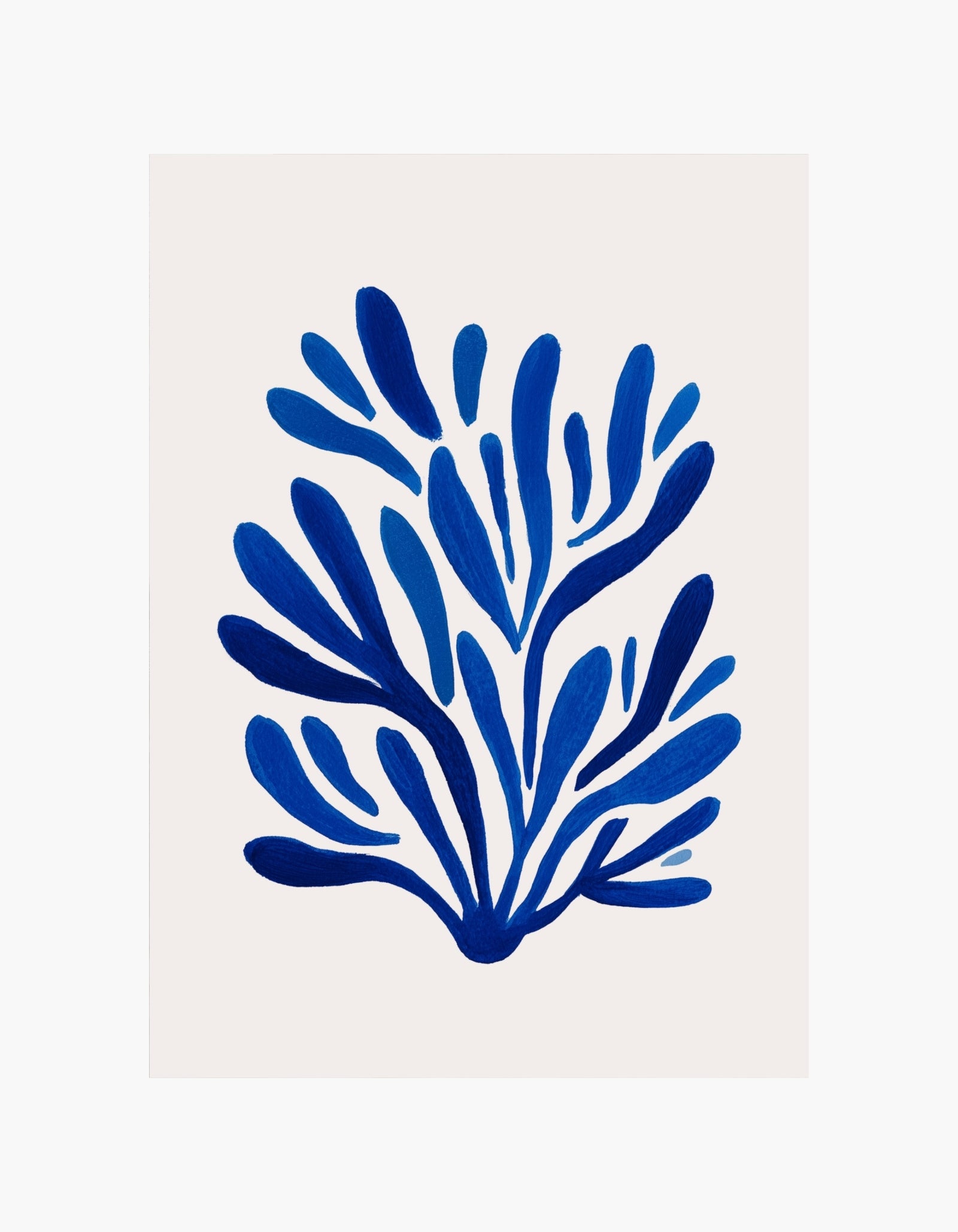 Blå botanisk abstrakt plakat