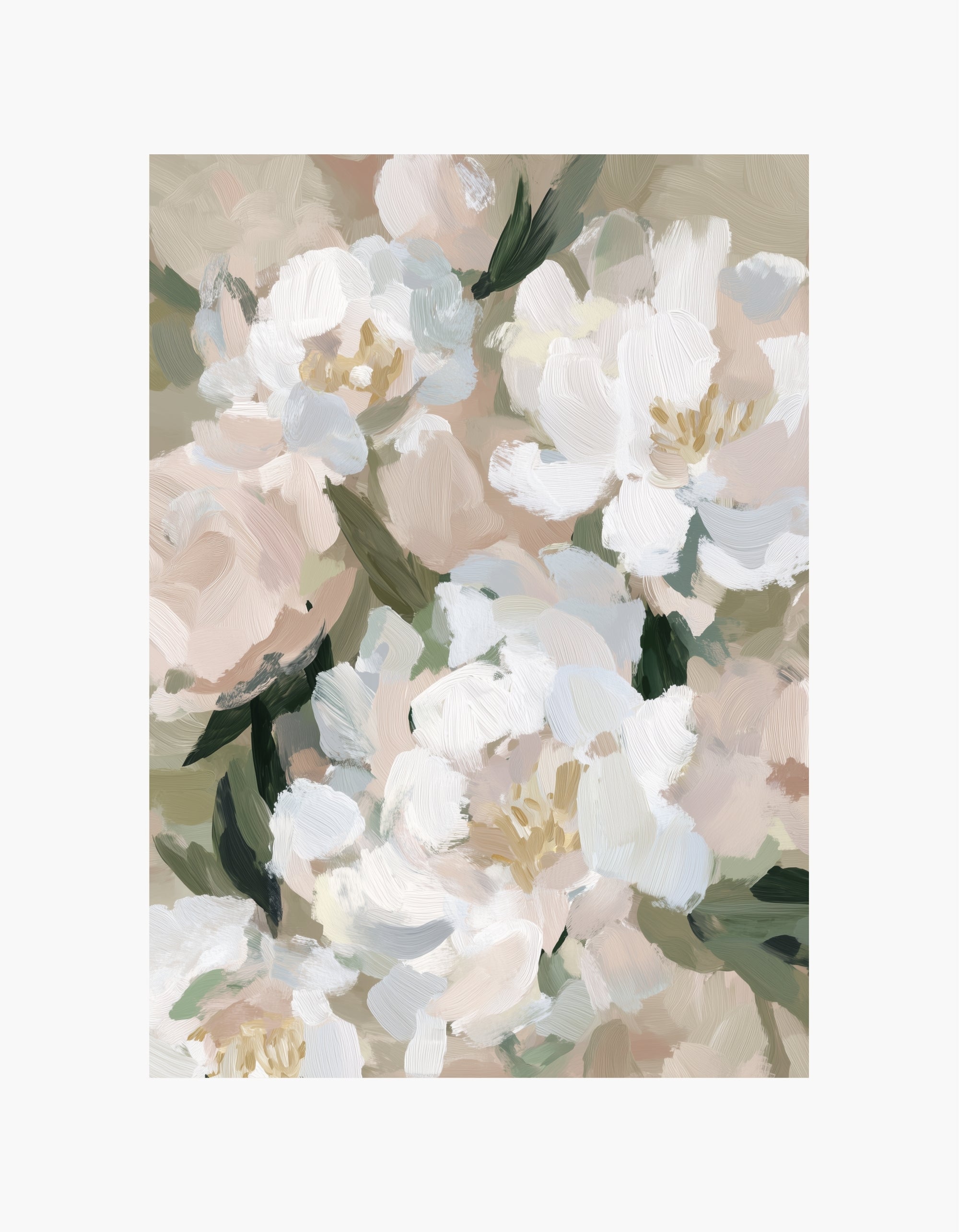 Bløde hvide blomster No.1 Poster